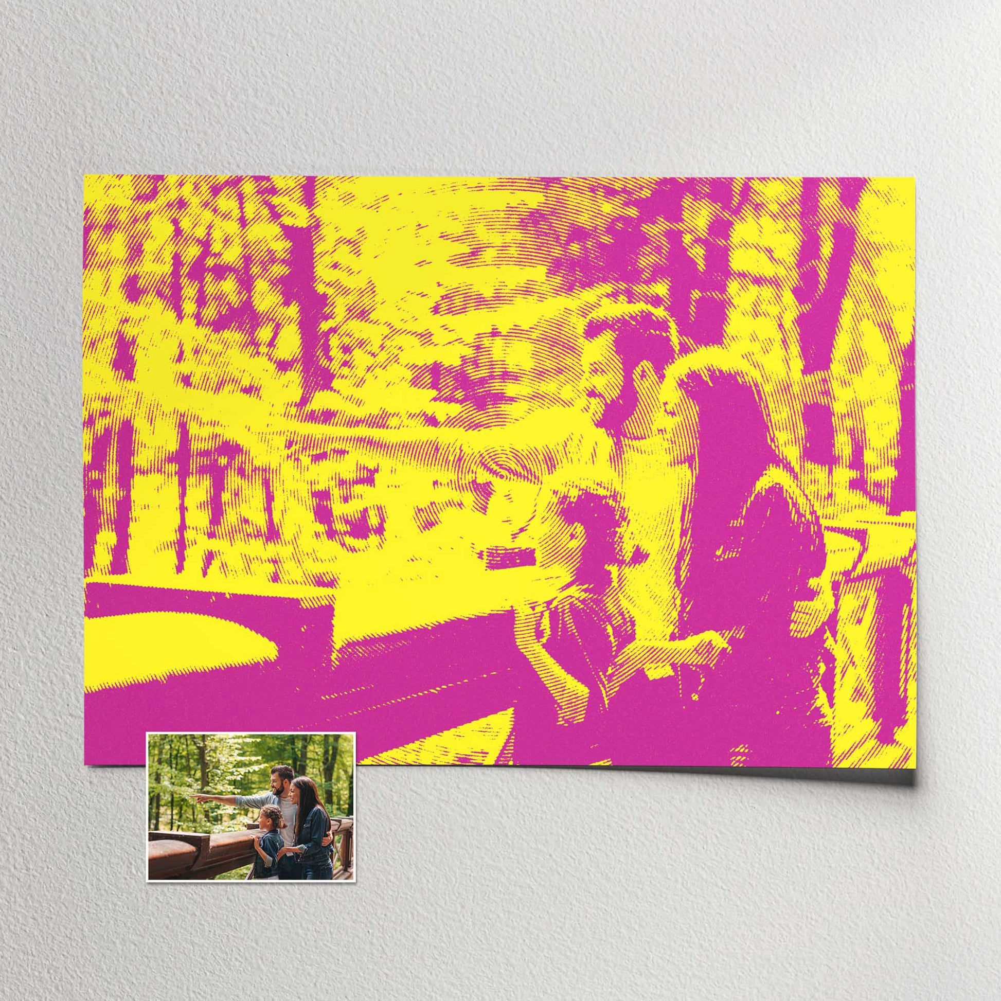 Experience the artistic allure of this Personalised Yellow & Pink Texture Print. The fusion of pink and yellow hues creates a vibrant and colorful palette that radiates joy and happiness. The modern texture effect adds a bold and creative energy