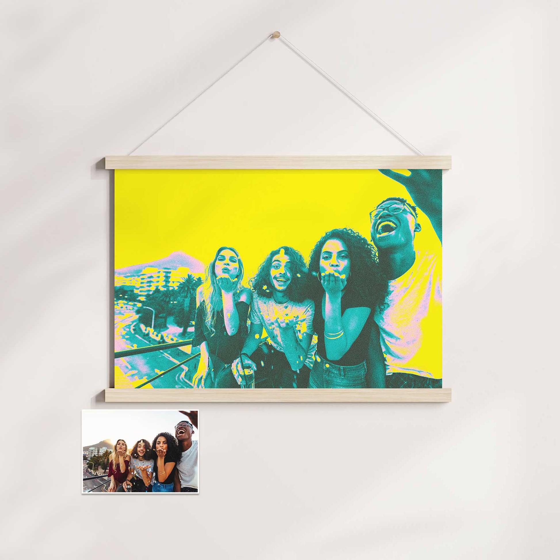 Add a touch of texture and a splash of fun to your walls with our Personalised Acid Colours Poster Hanger. Whether you're hosting a lively party or seeking bold interior design statements, this print, available in yellow, green, teal