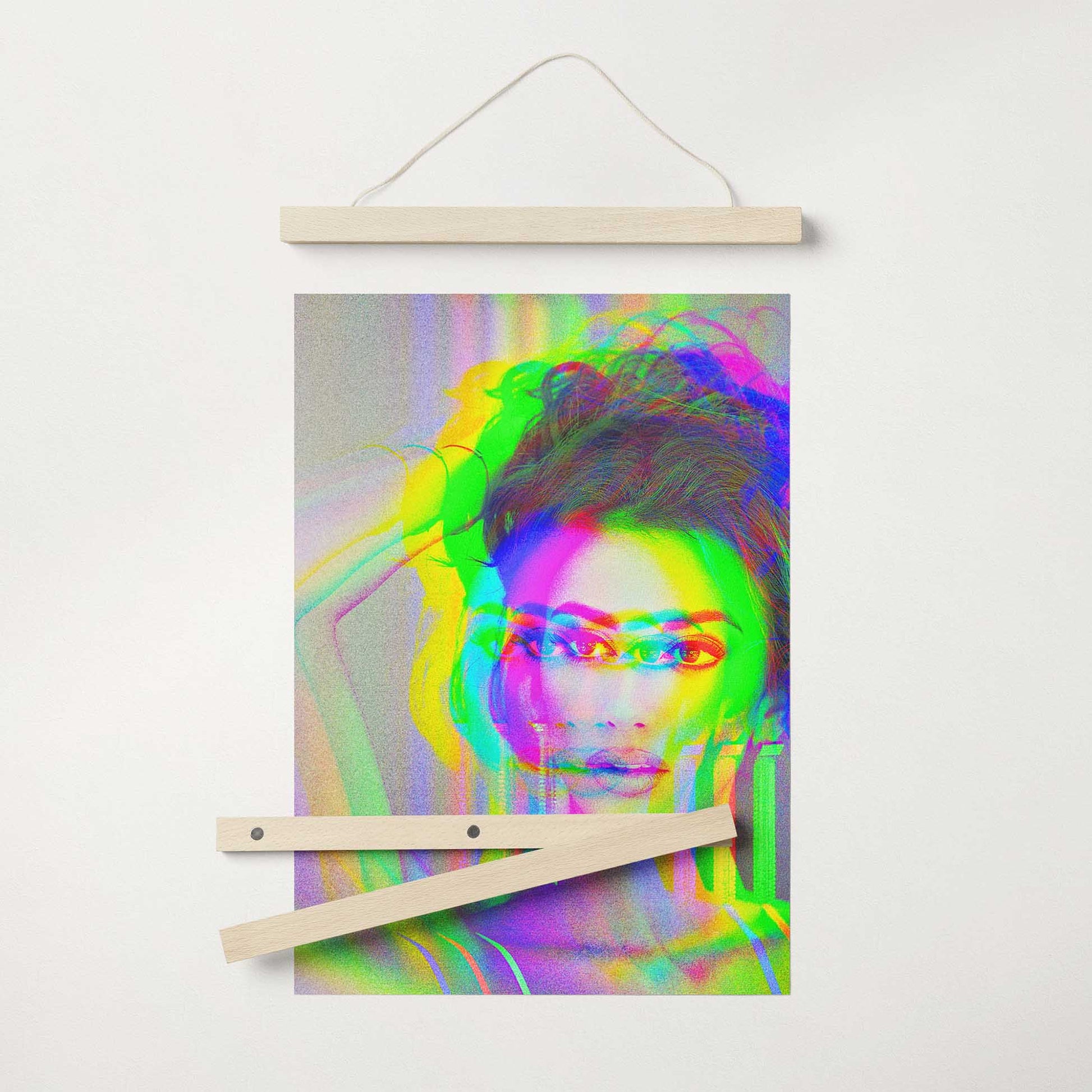 Make a statement with the Personalised Anaglyph 3D Poster Hanger, a striking wall art piece that combines the charm of 3D effects with captivating purple and green hues. Its sleek and minimalist design adds a touch of class and creativity