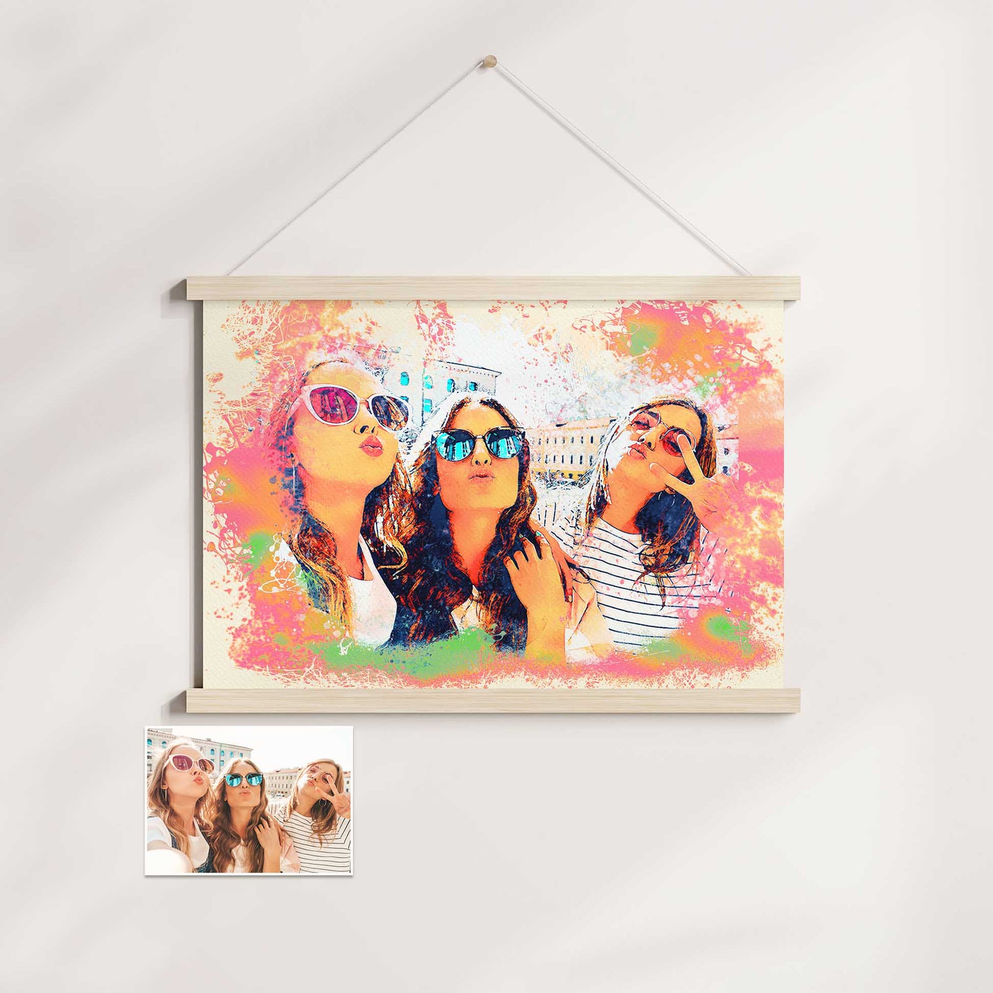 Add a burst of color and style to your space with the Personalised Watercolor Splash Poster Hanger. Its fresh and vibrant watercolour style, complemented by the bold and authentic paint splash, makes it a true standout accessory