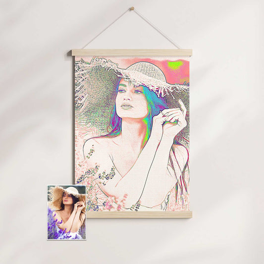 The Personalised Pencil Drawing Poster Hanger is a unique and captivating accessory for your home interior. This minimalist yet vibrant piece features a pencil effect that brings out the elegant and chic details of your chosen photo