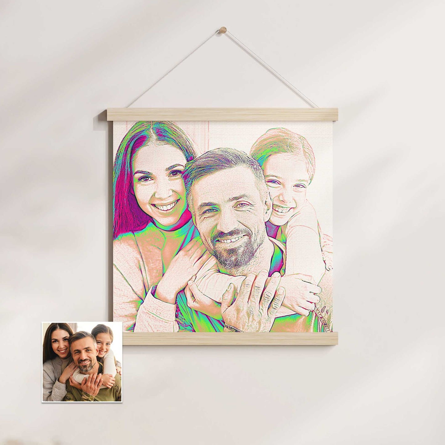 Add a touch of inspiration to your space with the Personalised Pencil Drawing Poster Hanger. This chic and minimalist piece showcases a stunning pencil effect that brings out the intricate details of your chosen photo