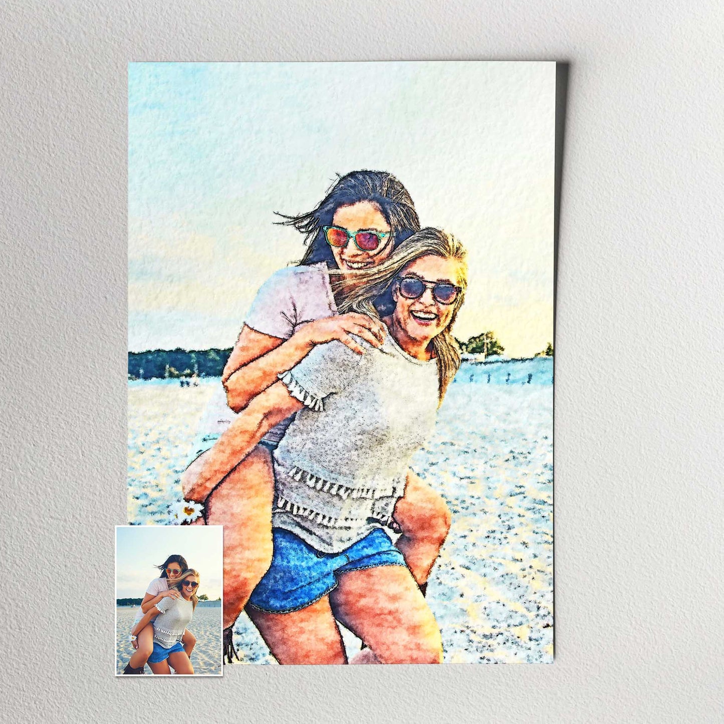 Gallery-Quality Watercolor Print: This personalised watercolor painting print is crafted on gallery-quality thick paper, ensuring a premium finish that will impress art enthusiasts. The vivid colors and intricate brushstrokes 
