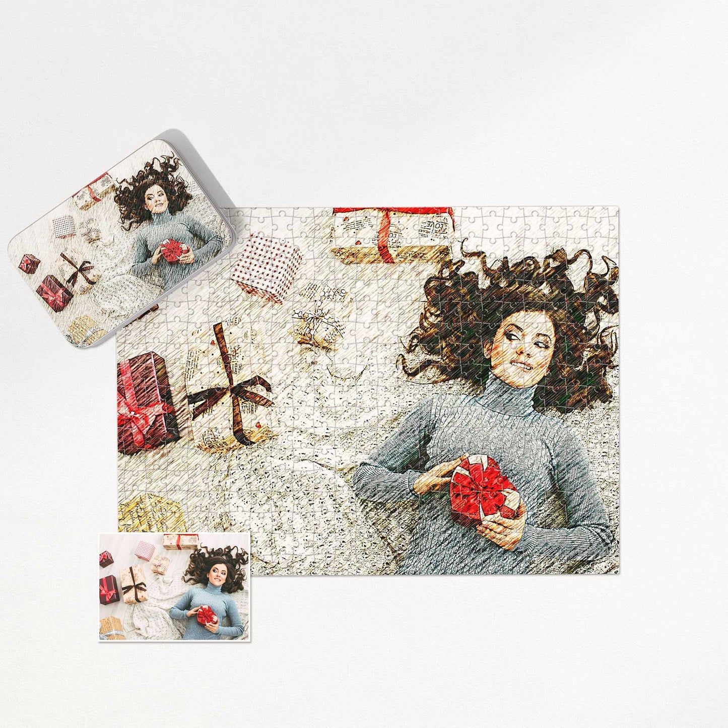 Experience the joy of assembling a puzzle that is a true masterpiece – our Personalised Artsy Illustration Jigsaw Puzzle. This handmade creation is meticulously designed from your photo, ensuring a one-of-a-kind and heartfelt gift