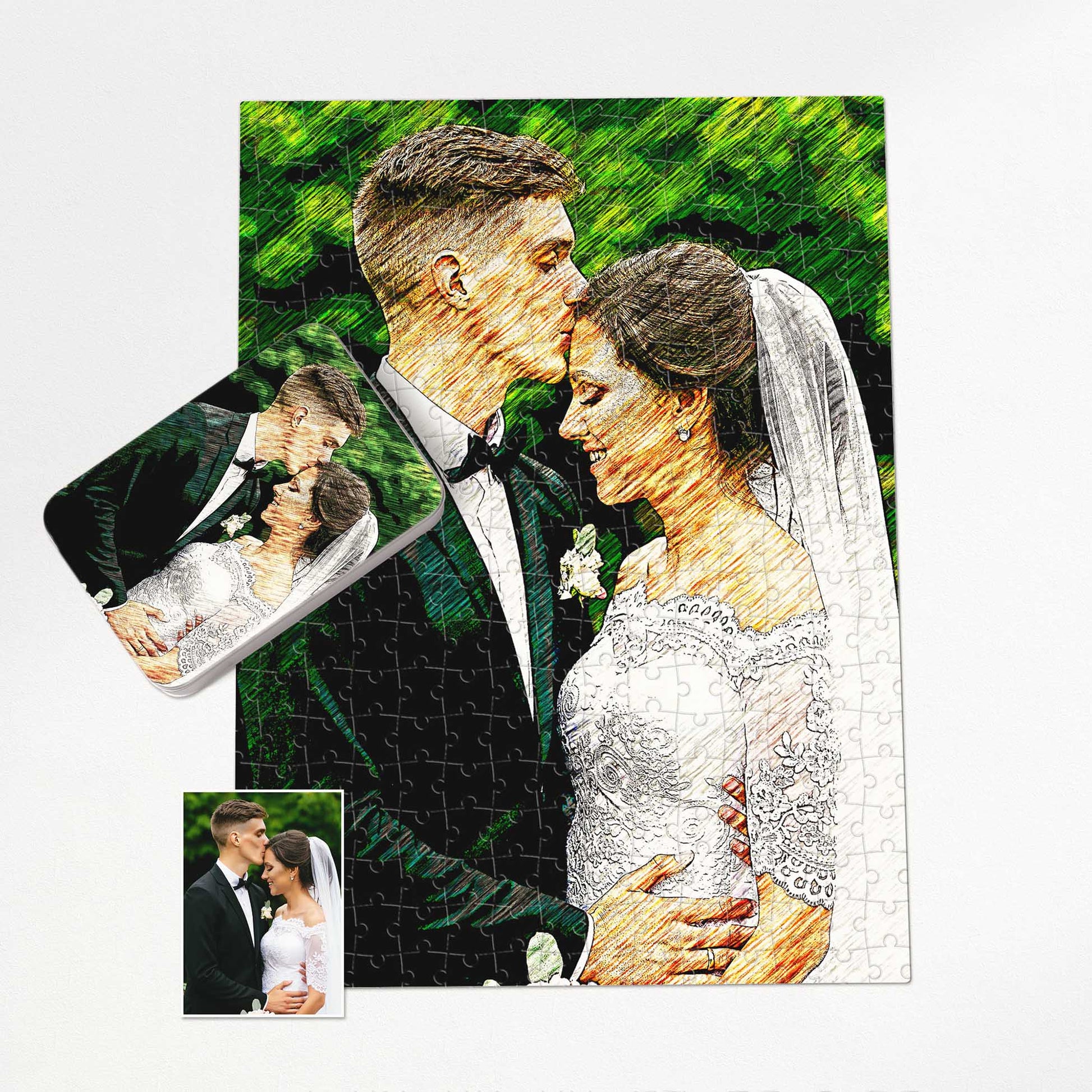 Give the gift of everlasting memories with our Personalised Artsy Illustration Jigsaw Puzzle. Perfect for anniversaries and birthdays, this vibrant puzzle showcases a stunning drawing effect, making it a truly special and sentimental present