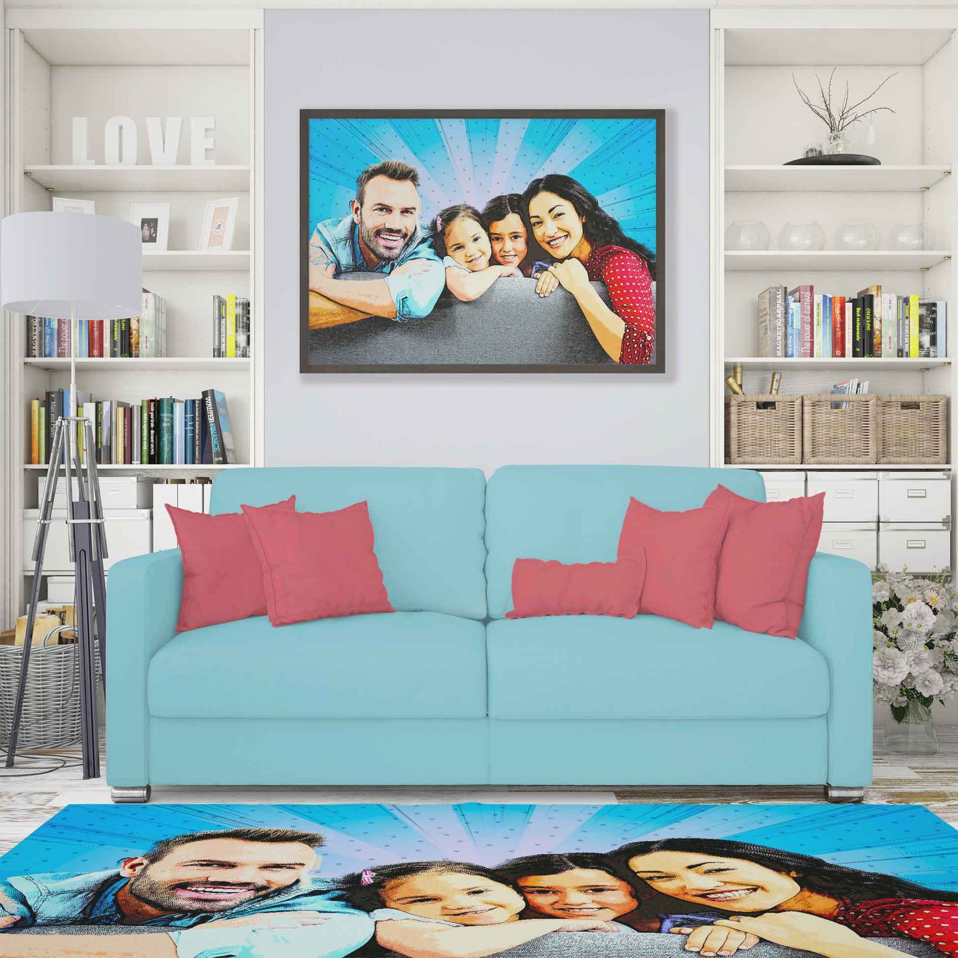 Turn your floor into a canvas of fun with our Personalised Cartoon Comics Photo Rug! Add a touch of vintage magic to your home.
