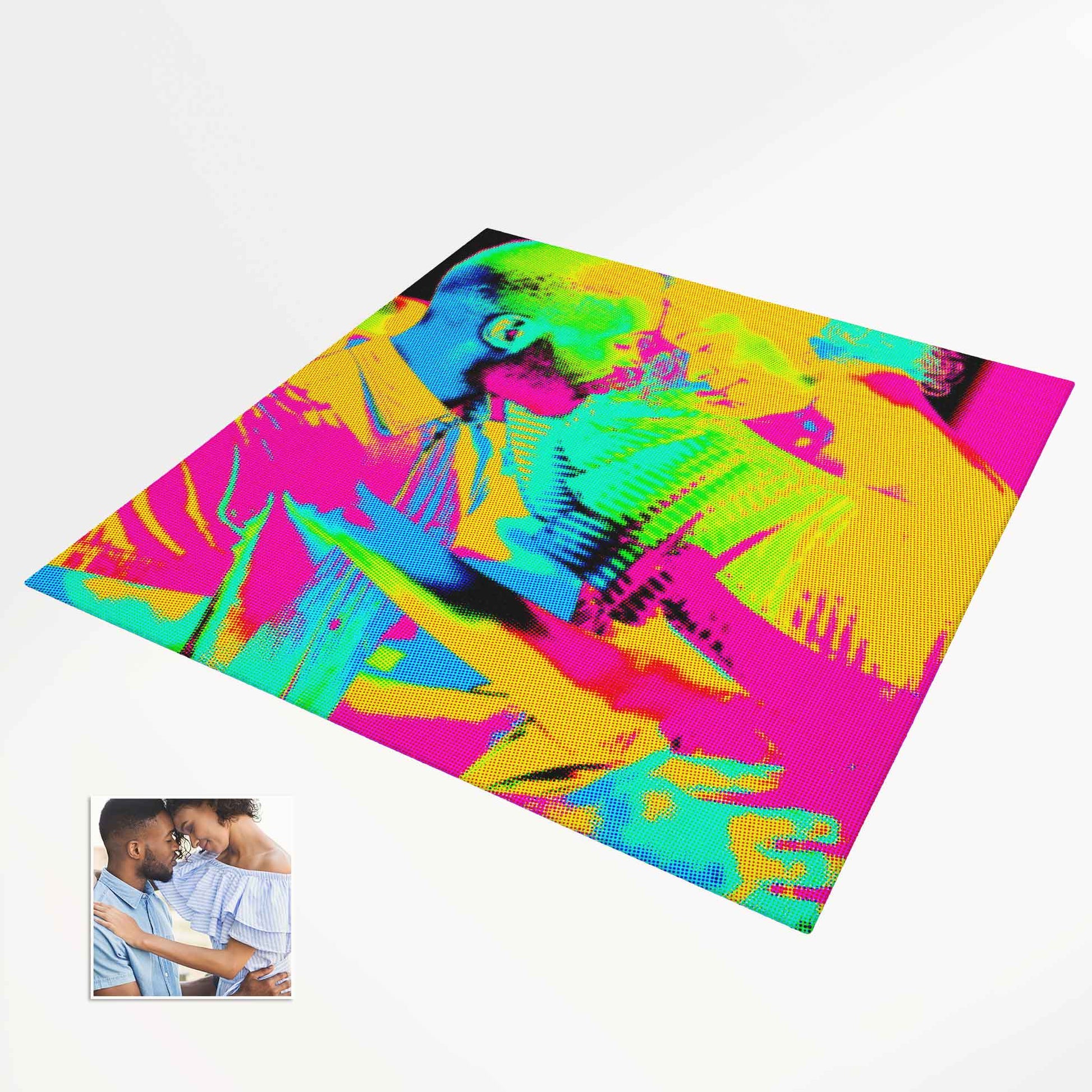 Make a statement with our Personalised Pop Art Photo Rug Carpet Mat. Bold colours and custom design for a one-of-a-kind look