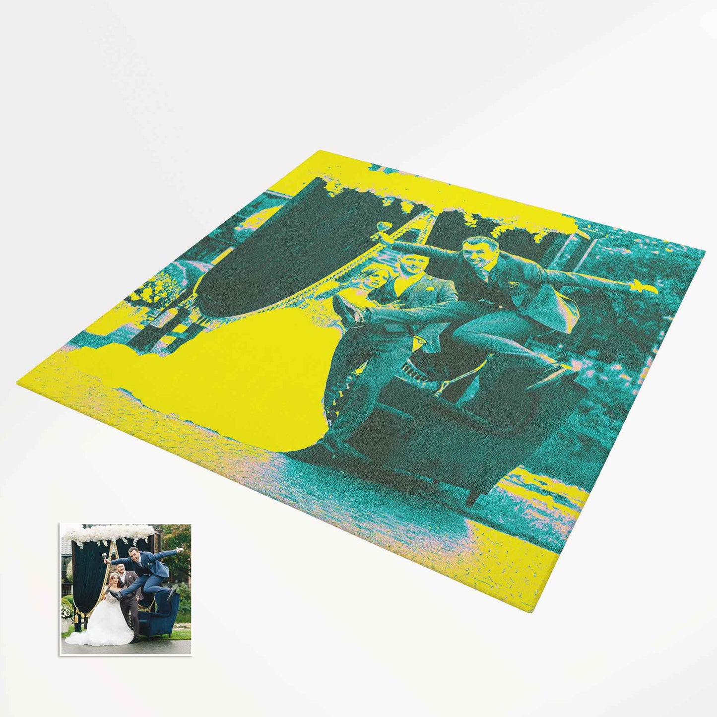 Brighten up your home with our Personalised Acid Yellow Photo Rug. Customisable and chic, it's the perfect addition to any modern interior