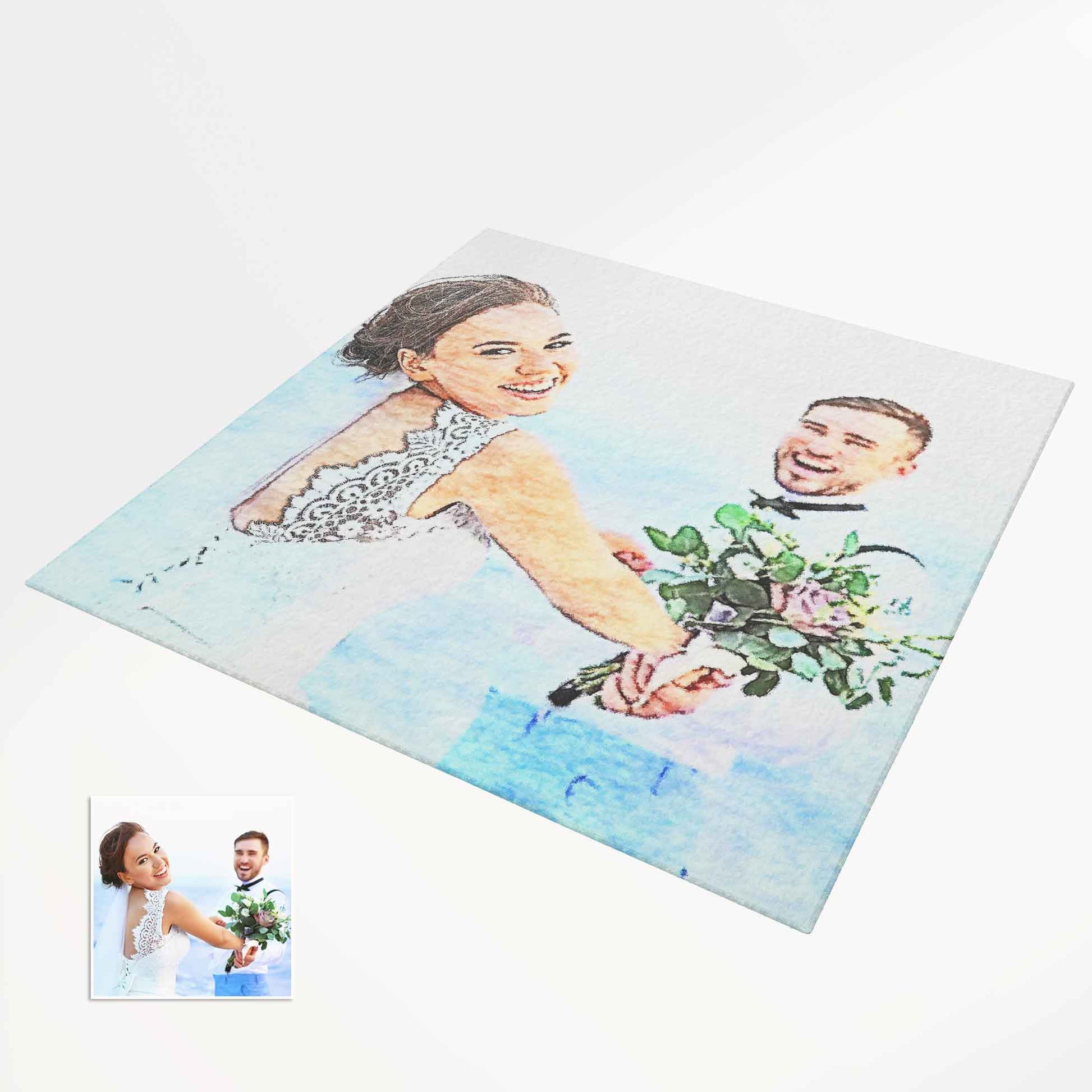 Add a touch of sophistication to your space with our Personalised Watercolour Photo Rug collection. Turn your memories into stunning works of art