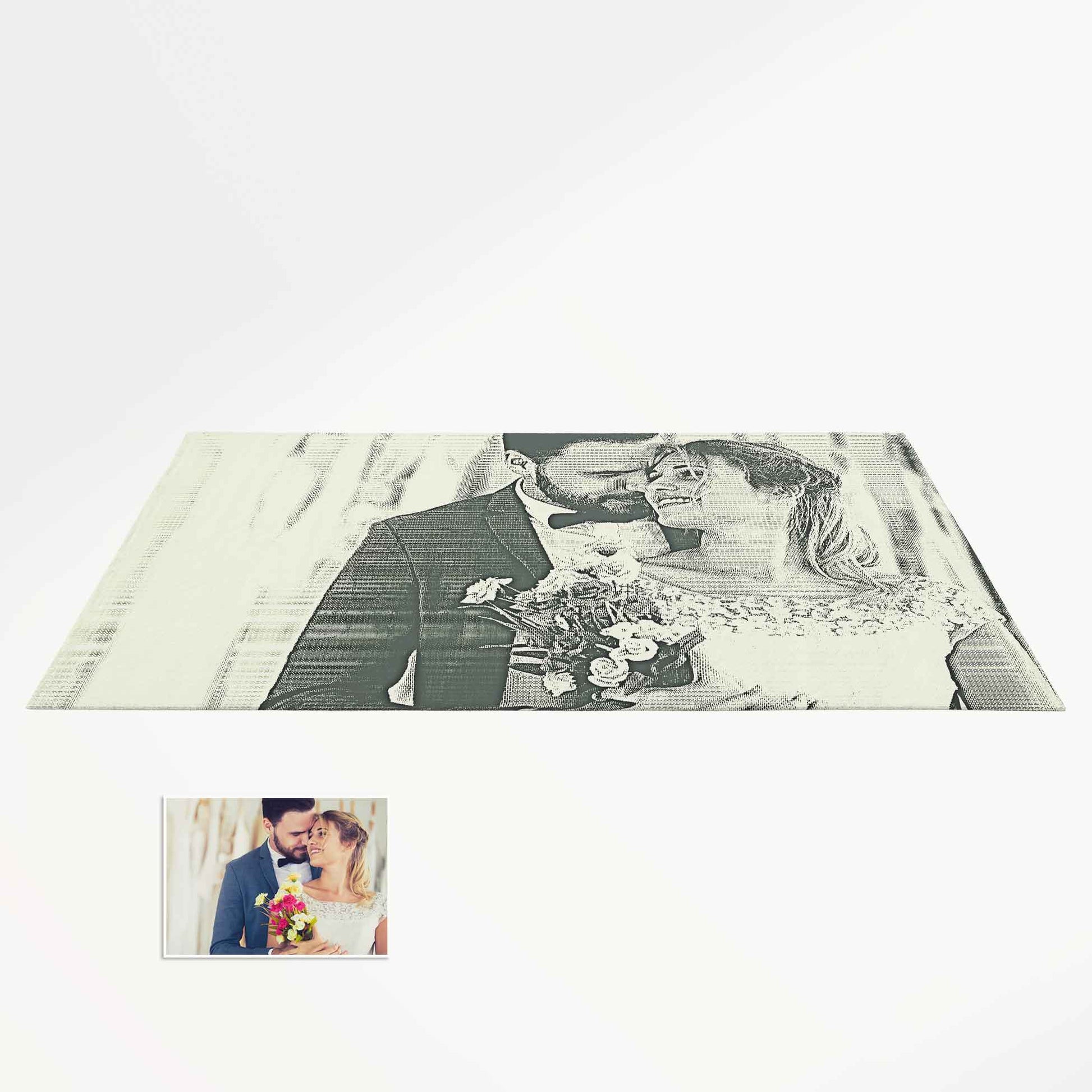 Create a sanctuary of abundance with our Personalised Money Engraved Photo Rug. Engrave your memories in opulence and meaning