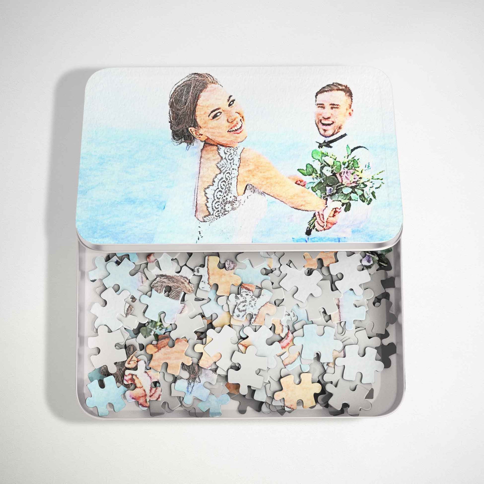 Discover the magic of a Personalised Watercolor Jigsaw Puzzle painting. The watercolour effect brings vibrant, vivid colours to life on a handmade wooden or cardboard puzzle. With its dye sublimation print, it embodies fun, happiness, and excitement