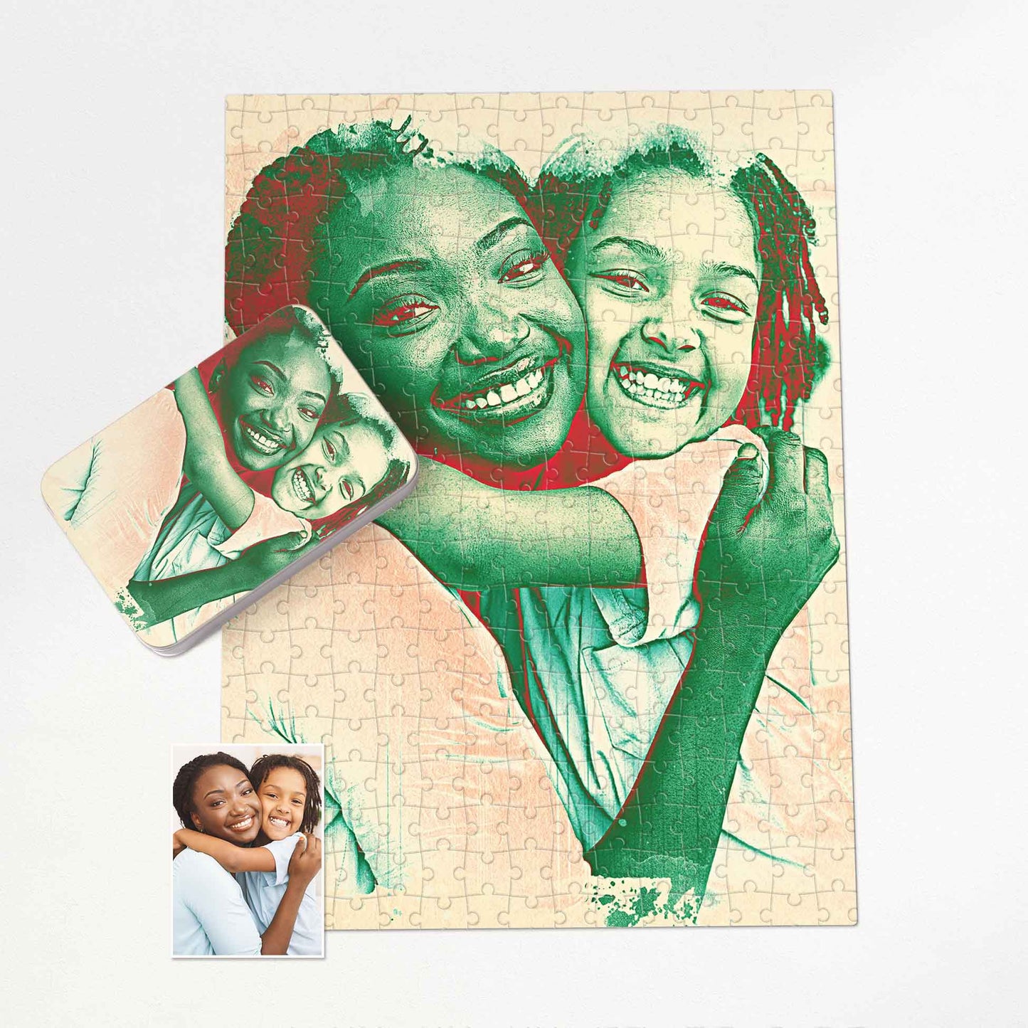 Unlock cherished memories with a Personalised Green & Red Jigsaw Puzzle. Handmade with realistic texture, this creative and unique puzzle makes a thoughtful anniversary or birthday present that truly stands out