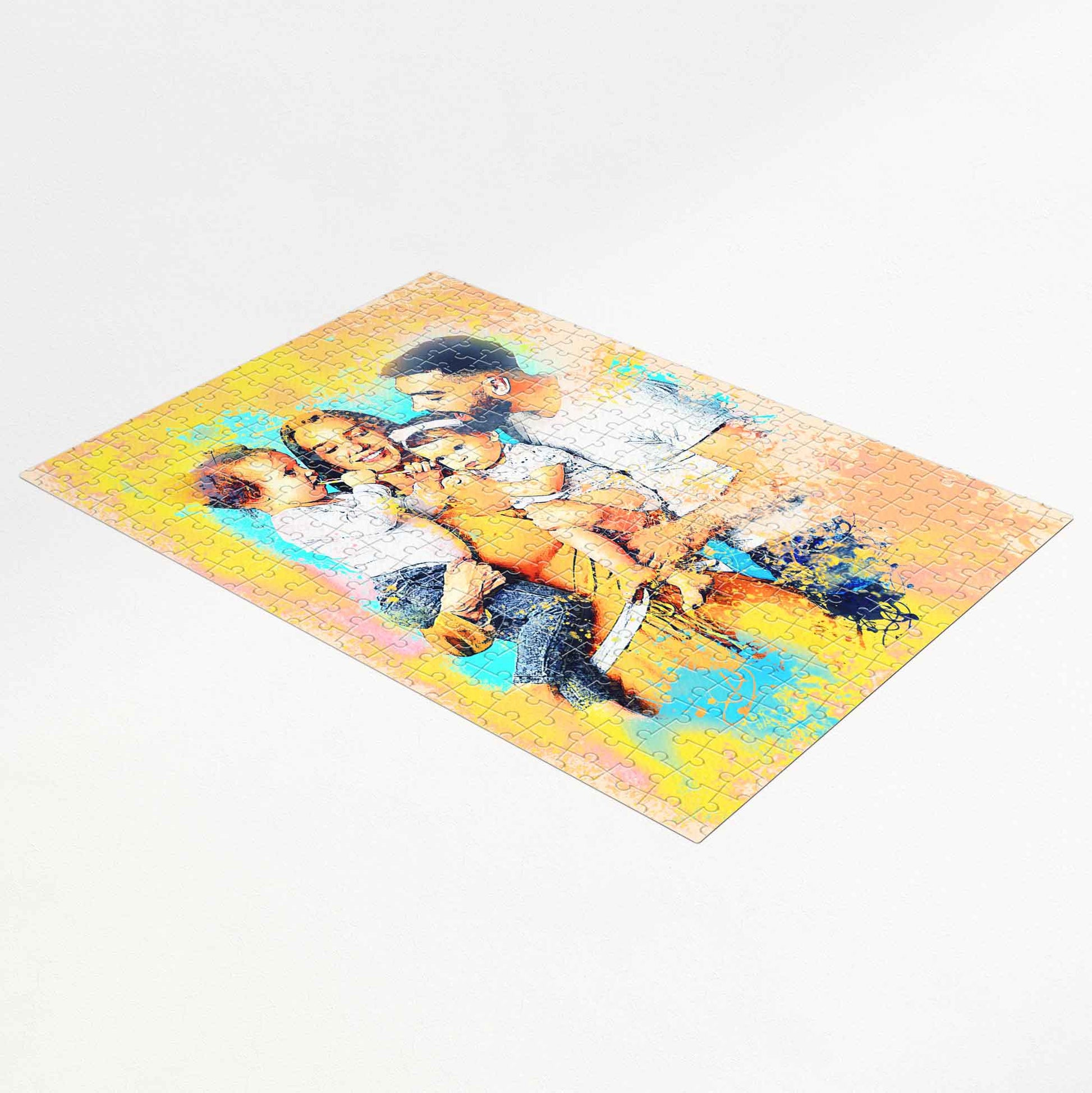 Celebrate love and happiness with our Personalised Watercolor Splash Jigsaw Puzzle. This colorful and vibrant masterpiece is an ultra-cool and unique addition to your gift list. Handmade for the ones you cherish