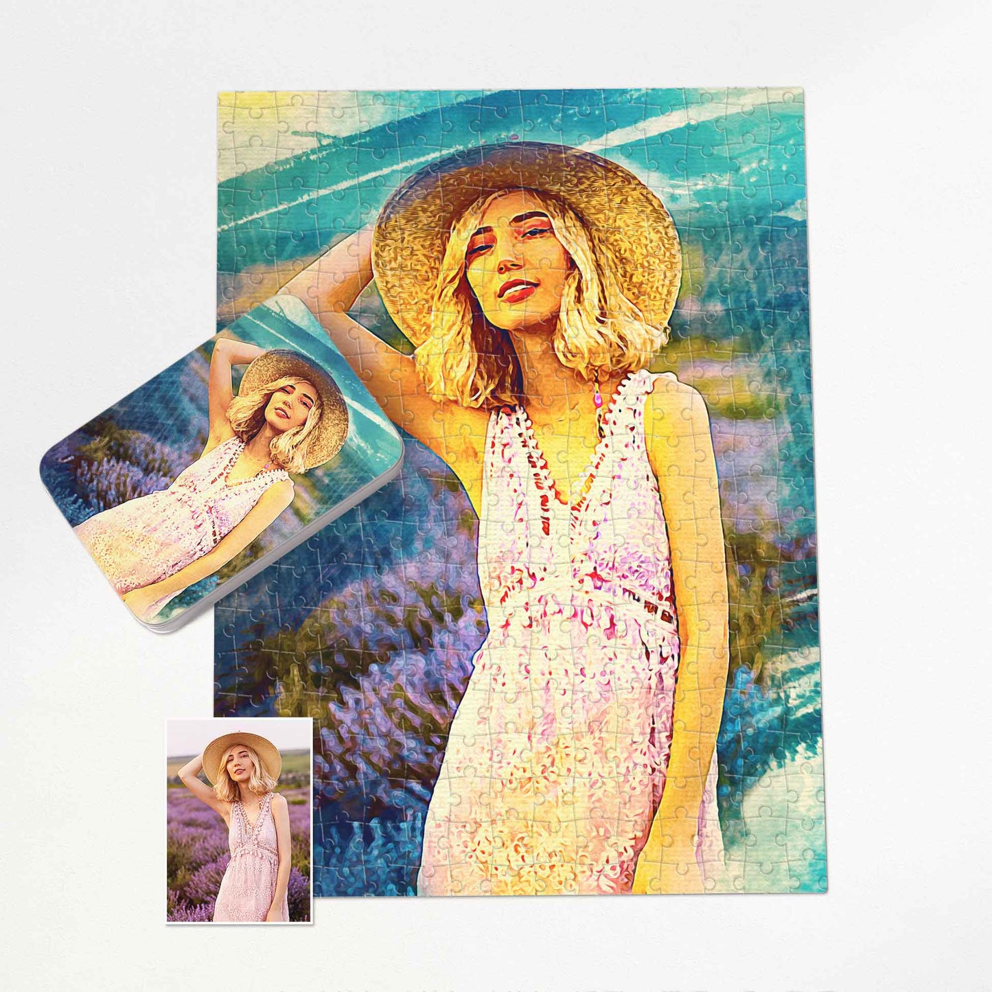 Experience the magic of personalized art with our Brush Painting Jigsaw Puzzle. Immerse yourself in the beauty of vibrant watercolor effects, each piece carefully crafted with natural brush strokes for an organic touch