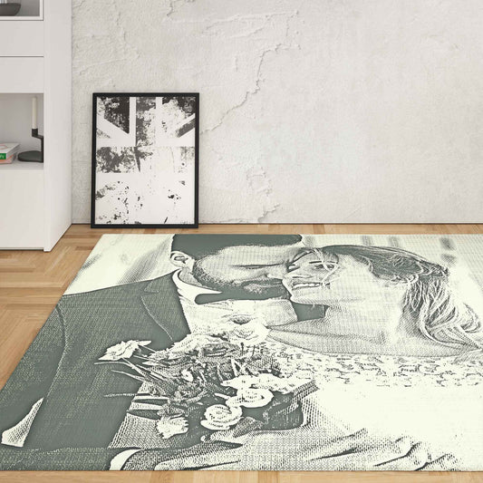 Transform cherished memories into symbols of prosperity with our Personalised Money Engraved Photo Rug. Elevate your decor with personalised luxury.
