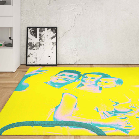 Brighten up your space with a Personalised Acid Yellow Photo Rug. Customisable and vibrant, it's the perfect statement piece for any room