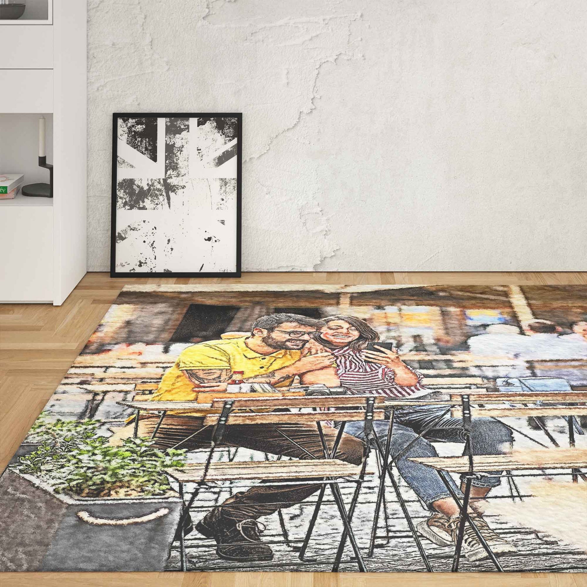 Immerse yourself in elegance with our Personalised Watercolour Photo Rug collection. Crafted with realistic watercolour effects, each rug is a unique work of art