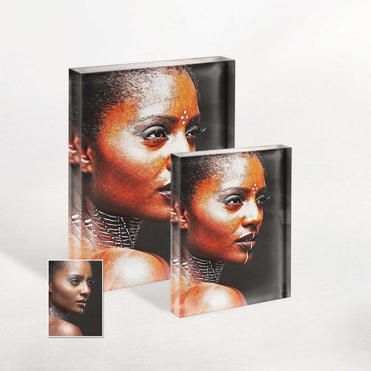 Personalized Original Oil Painting Acrylic Block Photo: Turn your cherished photo into a stunning work of art. The artist skillfully recreates the image in oil paint, capturing every detail and emotion