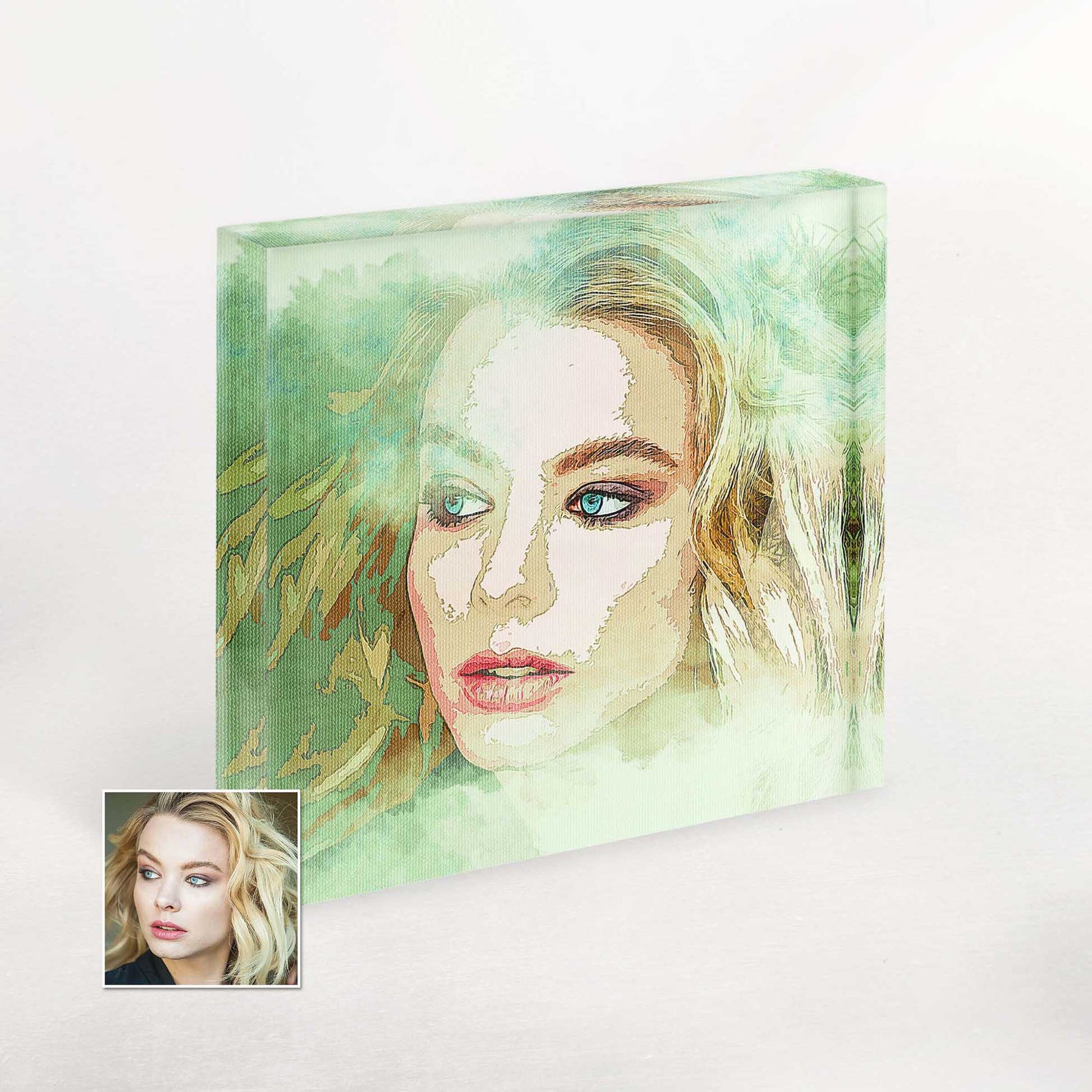 Mother's Day Gift: Personalized Watercolor Texture Painting Acrylic Block Photo: Show your love and appreciation with a personalized artwork that captures the essence of your cherished moments