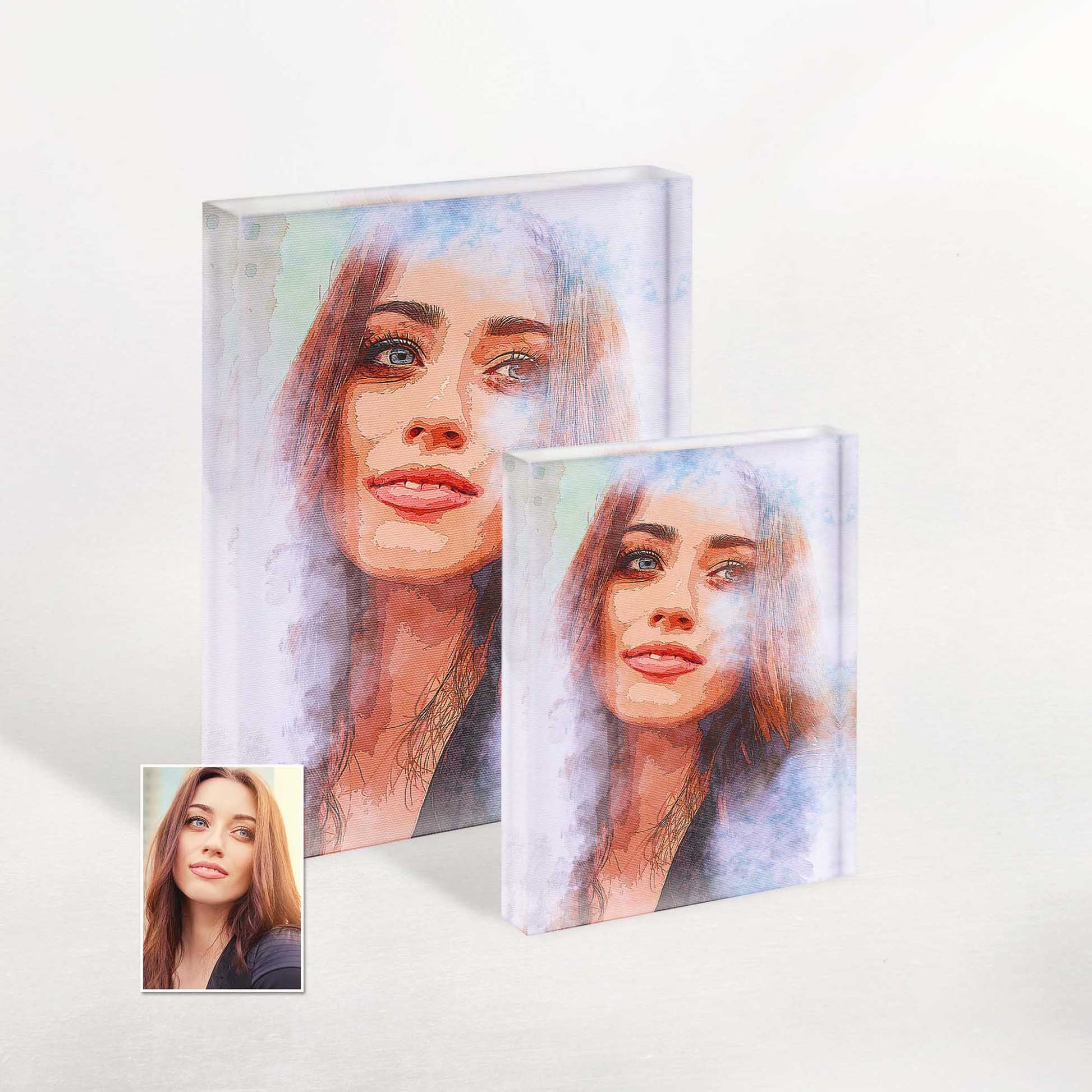 Personalized Watercolor Texture Painting Acrylic Block Photo: A Thoughtful Mother's Day Gift: Surprise your mom with a heartfelt gift that showcases her special moments. The boho-inspired watercolor