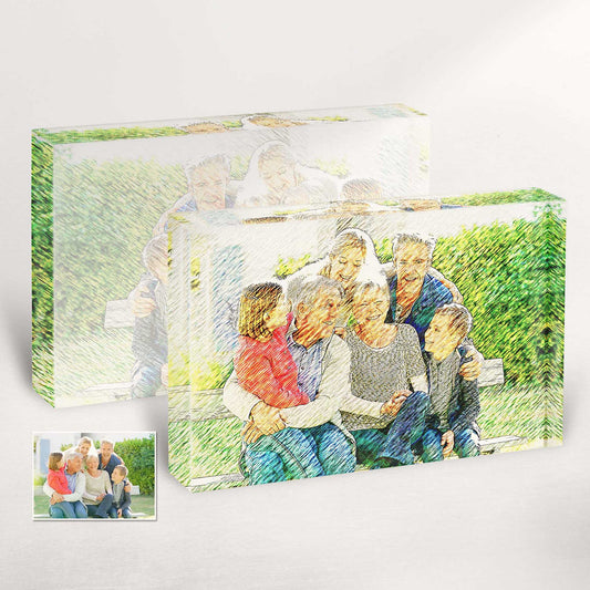 Cool and Inspirational: Personalized Artsy Illustration Acrylic Block Photo: Elevate your home decor with our original and cool acrylic block photos. Each illustration captures the essence of memorable moments