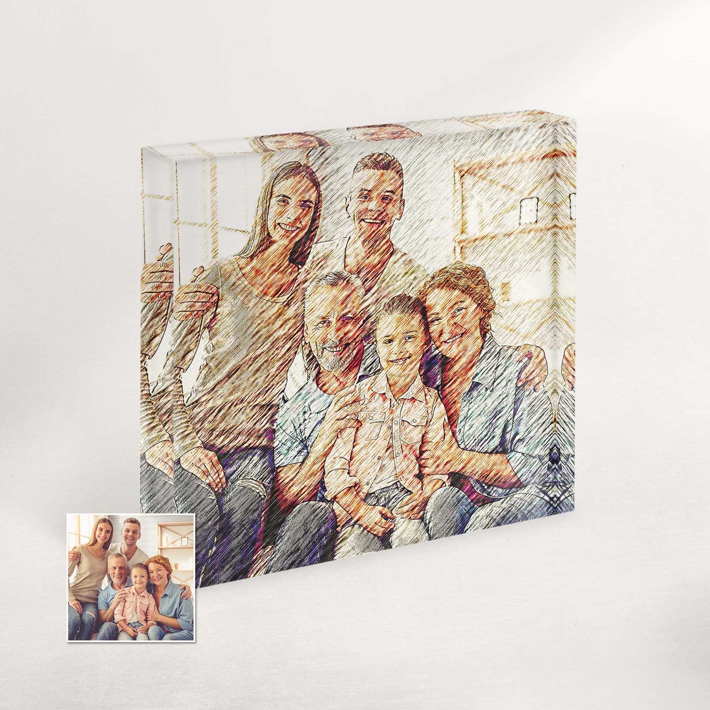 From Photo to Art: Personalized Artsy Illustration Acrylic Block Photo: Transform your favorite photo into a captivating artsy illustration. Our talented artists craft each piece with attention to detail