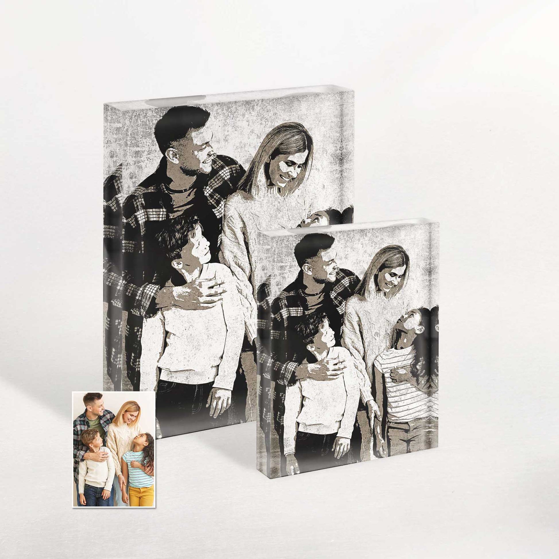Urban Sophistication: Personalised Black and White Street Art Acrylic Block Photo. Make a statement with our elegant and cool street art pieces. These acrylic block photos are the perfect choice 