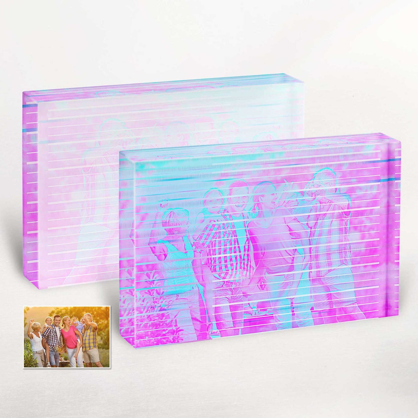 Embrace the Trend: Personalised Purple and Blue Signal Acrylic Block Photo. Make a stylish statement with our cool and trendy customised photos. Ideal for birthdays, anniversaries, or as a creative and modern gift.