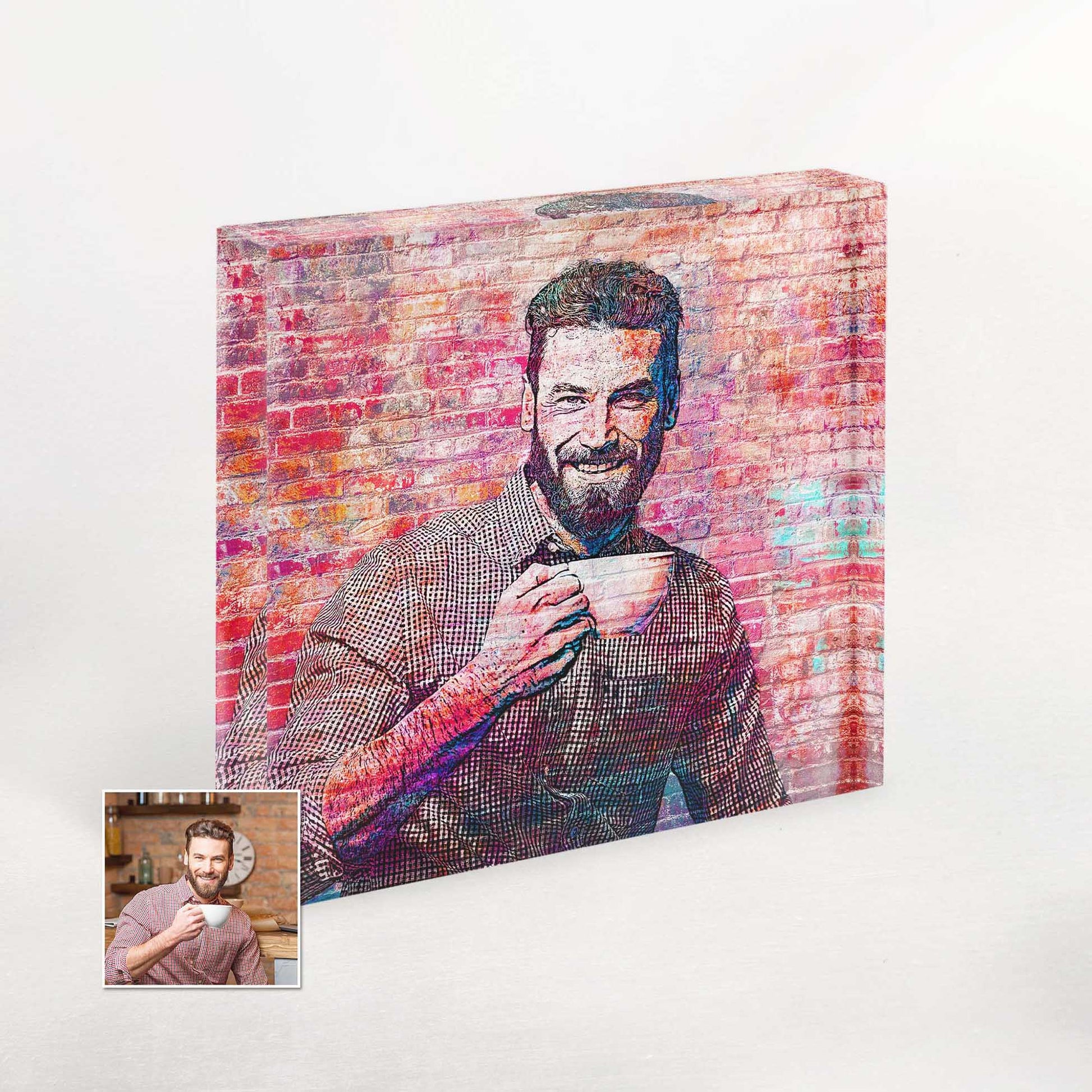 Add a splash of creativity to your space with Personalised Brick Graffiti Art Acrylic Block Photo. Perfect for anniversaries, birthdays, or as a gift for friends, this modern home decor piece showcases your cherished memories in a graffiti-inspired style.