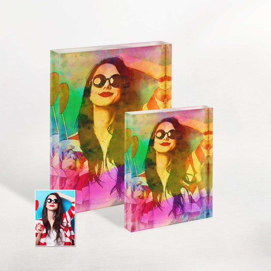 Our Personalised Splash of Colours Acrylic Block Photo is a vibrant and eye-catching display of artistry. Its cool hues and dynamic brushstrokes create a fresh and invigorating visual experience that will breathe life into any space.