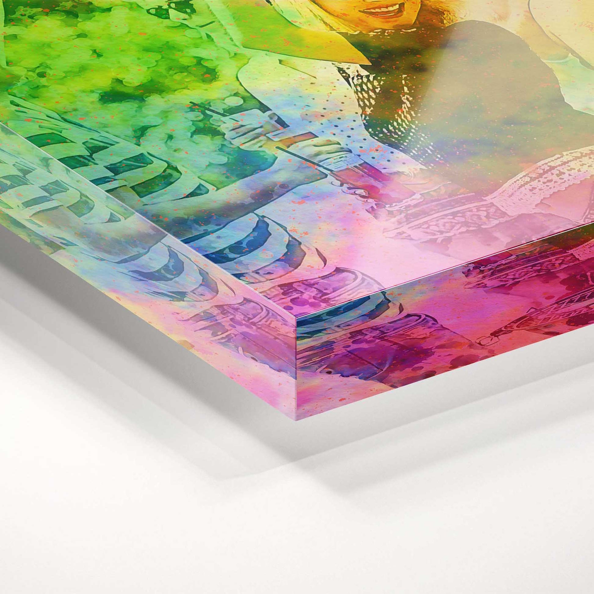 Elevate your decor with the allure of our Personalised Splash of Colours Acrylic Block Photo. Its unique combination of colors and textures creates a visual feast for the eyes, transforming any room into a gallery-worthy space.