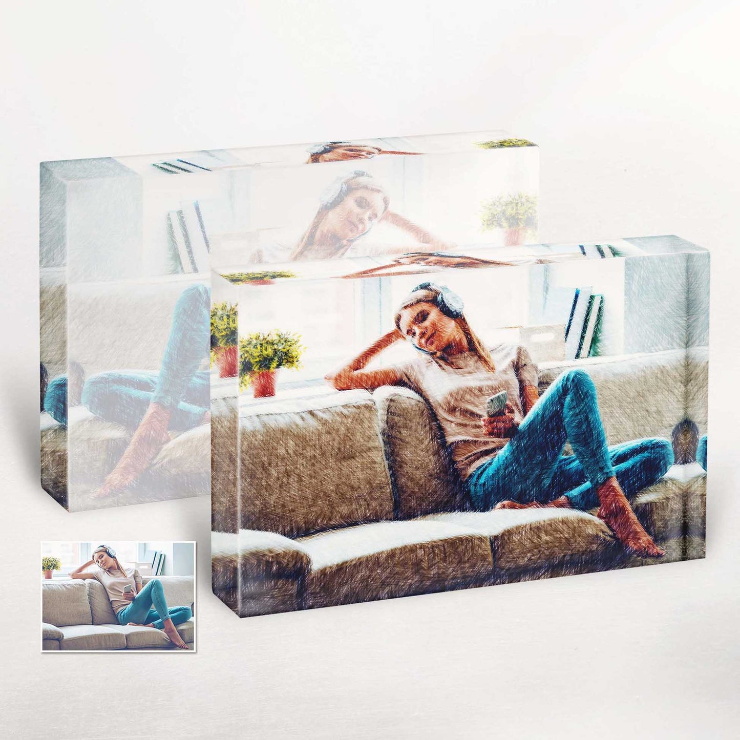 Celebrate the beauty of your relationships with our Personalised Colourful Drawing Acrylic Block Photo. Its chic and vibrant artwork brings your family and friends to life, creating a one-of-a-kind original piece that is creatively made to order.