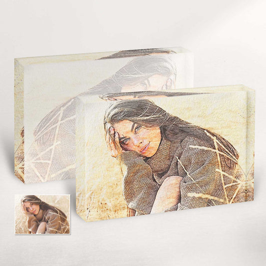 Explore our collection of personalised watercolor paintings on acrylic block photos, carefully handcrafted to create unique and vibrant artworks that make perfect custom gifts and stunning additions to your home decor