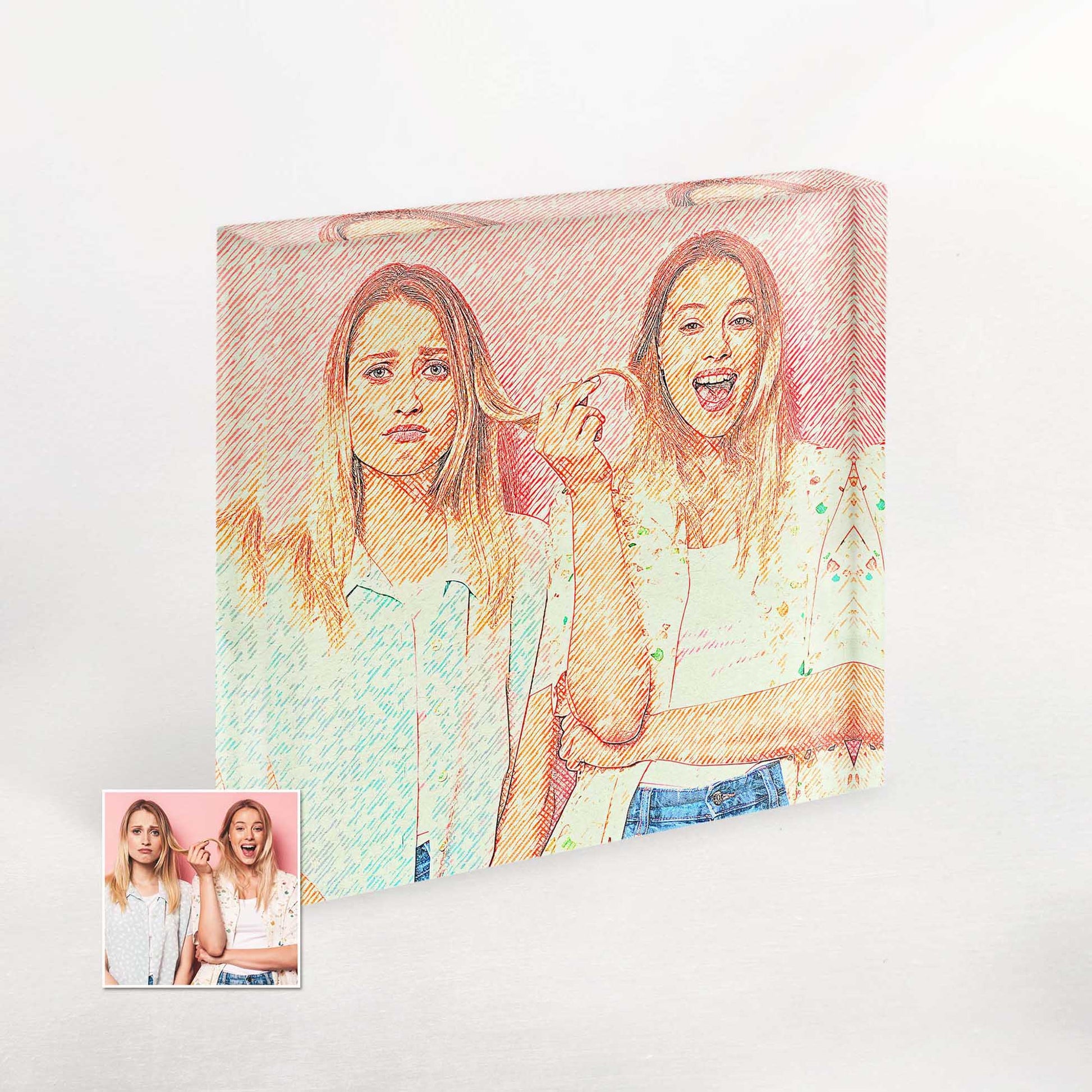Capture the essence of happiness and joy with our Personalised Drawing Crosshatch Acrylic Block Photo. Its natural and boho-inspired design adds excitement and a sense of creativity to your space, making it an ideal addition to your home decor.