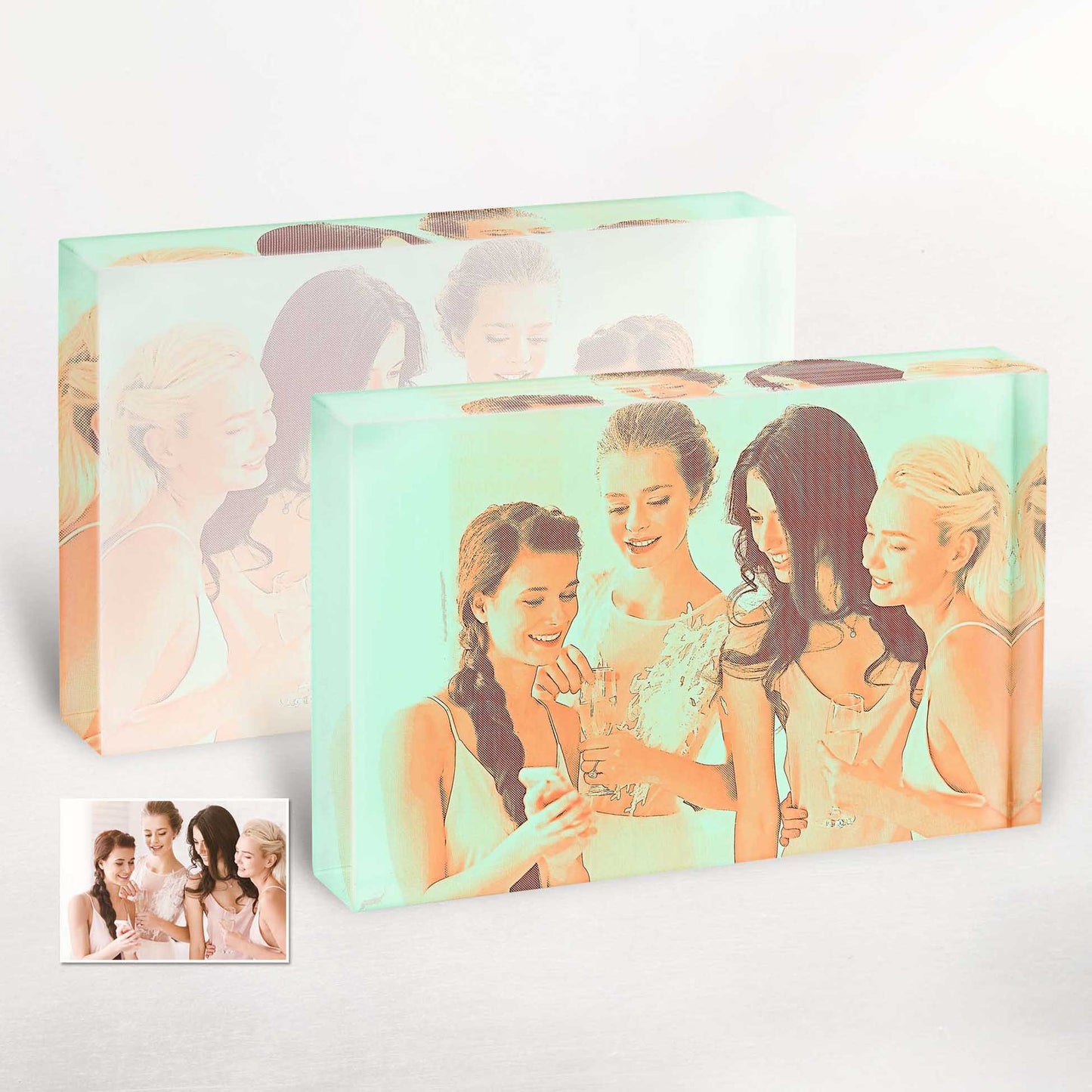 Transform your space into a lively and dynamic environment with our Personalised Orange and Green Tones Acrylic Block Photo. Its exciting and cool appearance, inspired by a fun and fresh natural look