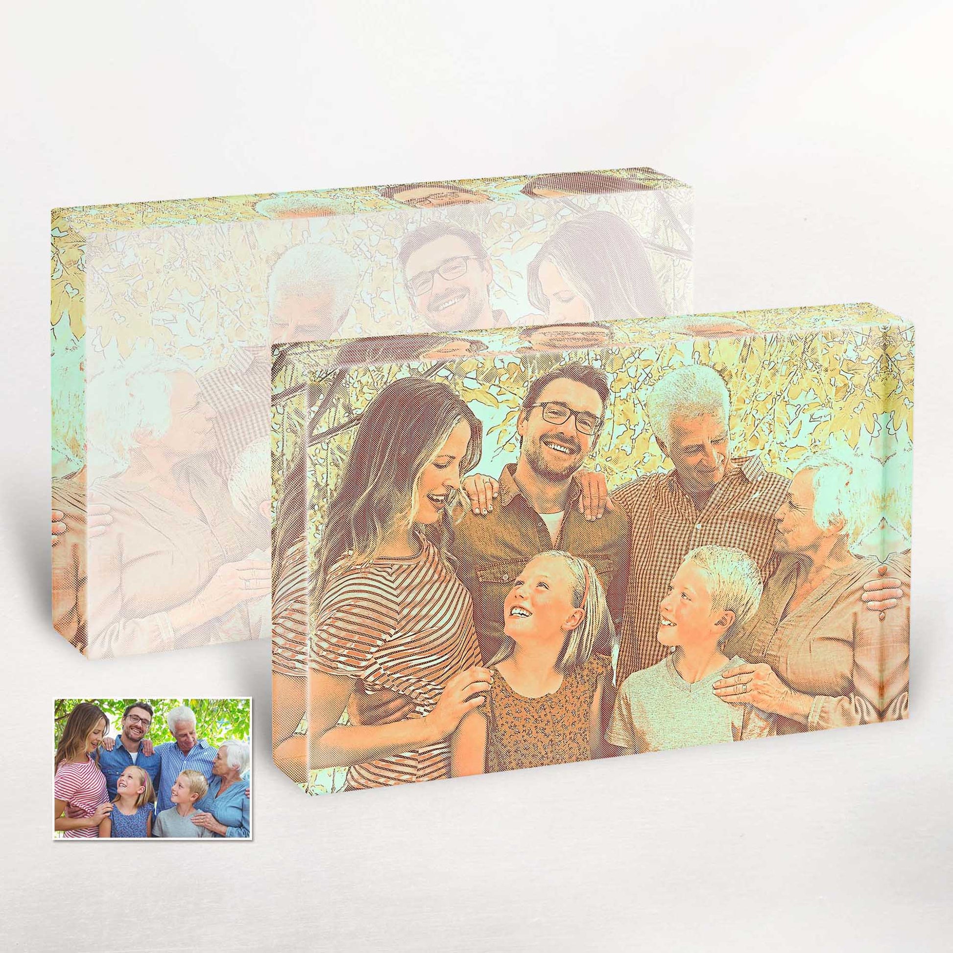Infuse your home with energy and creativity using our Personalised Orange and Green Tones Acrylic Block Photo. Its exciting and cool design, resembling a fun and fresh natural look, is a unique addition