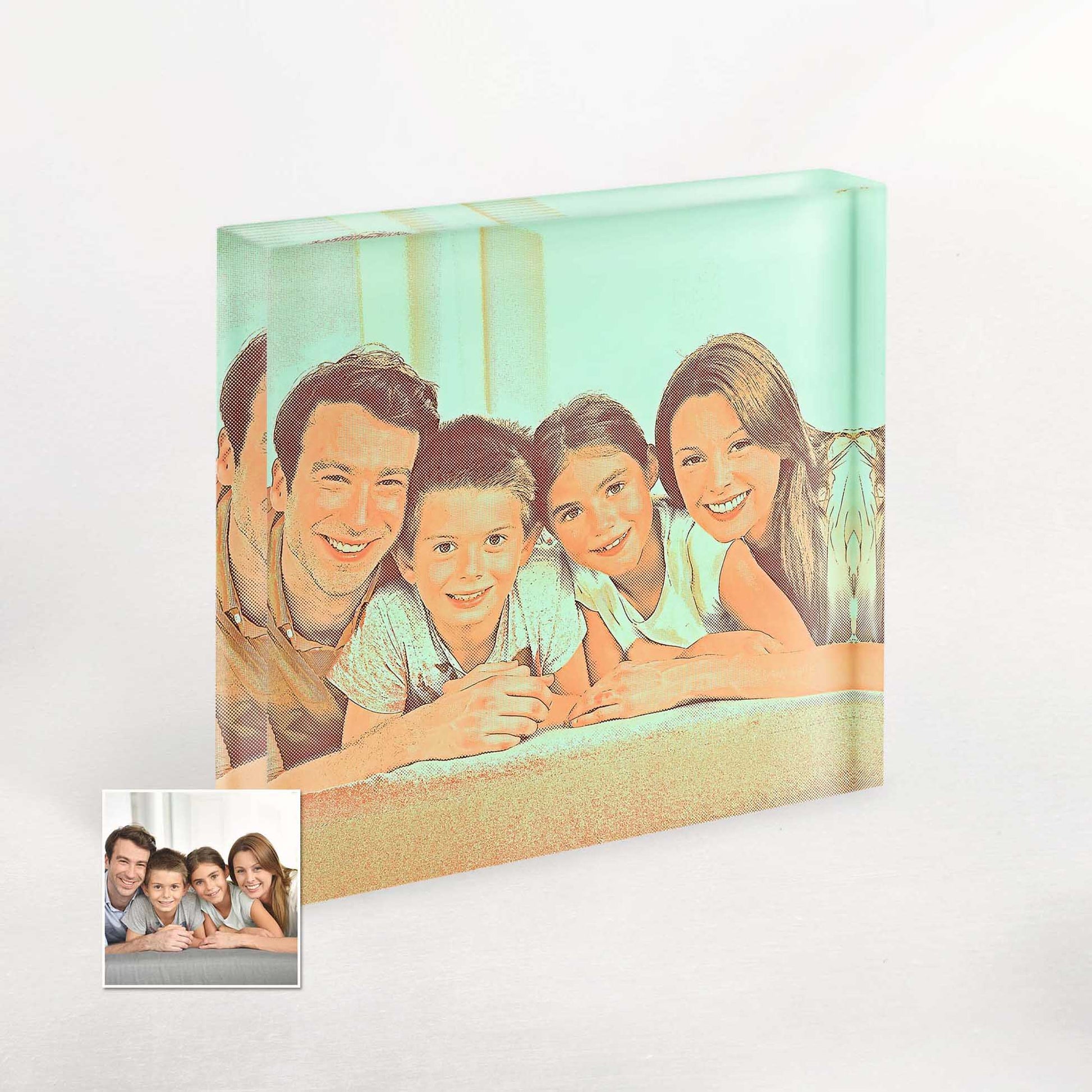 Elevate your home decor with our Personalised Orange and Green Tones Acrylic Block Photo. Its exciting and cool design, reminiscent of a fun and fresh natural look, brings a burst of energy and creativity 