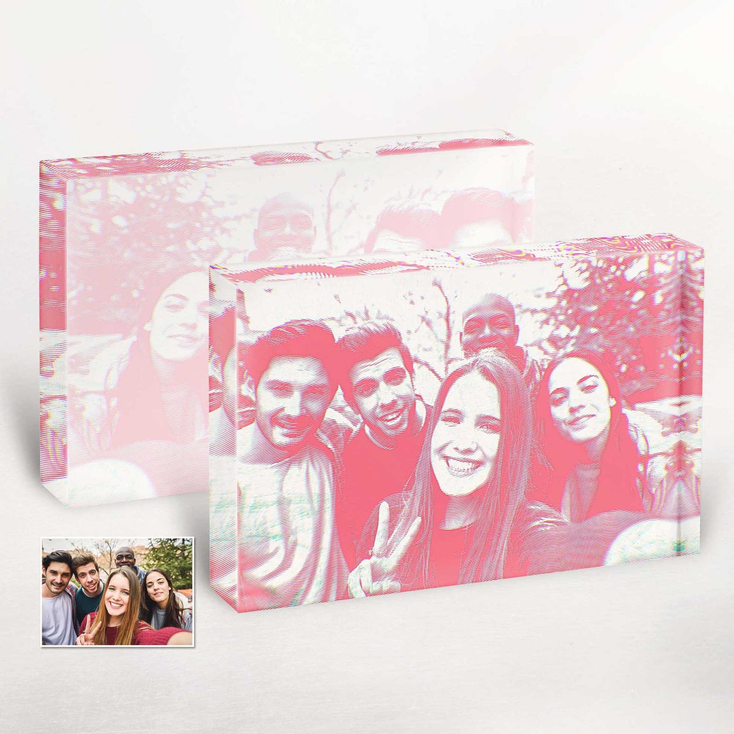 Make a statement with our Personalised Pink Engraving Acrylic Block Photo. Its minimalist design and vibrant pink color make it an exciting novelty gift for anniversaries, birthdays, or any special occasion. Give a gift that is both stylish and heartfelt.