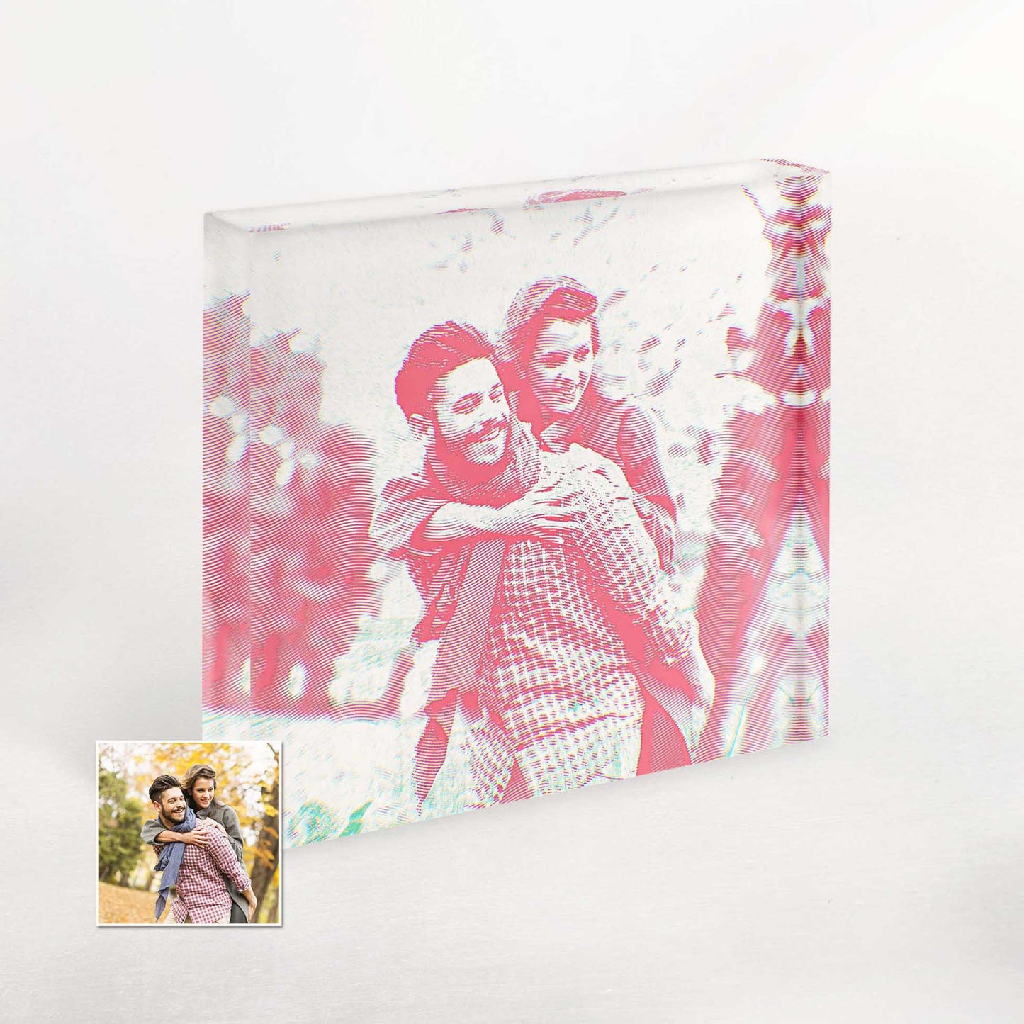 Embrace the beauty of simplicity with our Personalised Pink Engraving Acrylic Block Photo. Its minimalist aesthetic adds a touch of elegance and excitement, making it an ideal novelty gift for anniversaries, birthdays