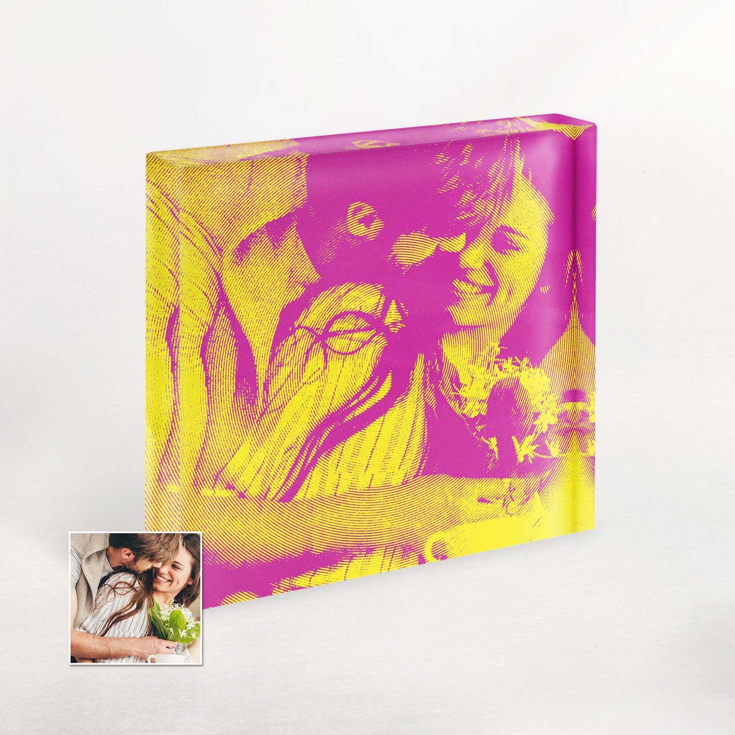 Experience the beauty of personalized abstraction with this stunning Abstract Texture Effect Acrylic Block Photo. The intricate textures and artistic composition make it a striking piece that adds a touch of sophistication to any room