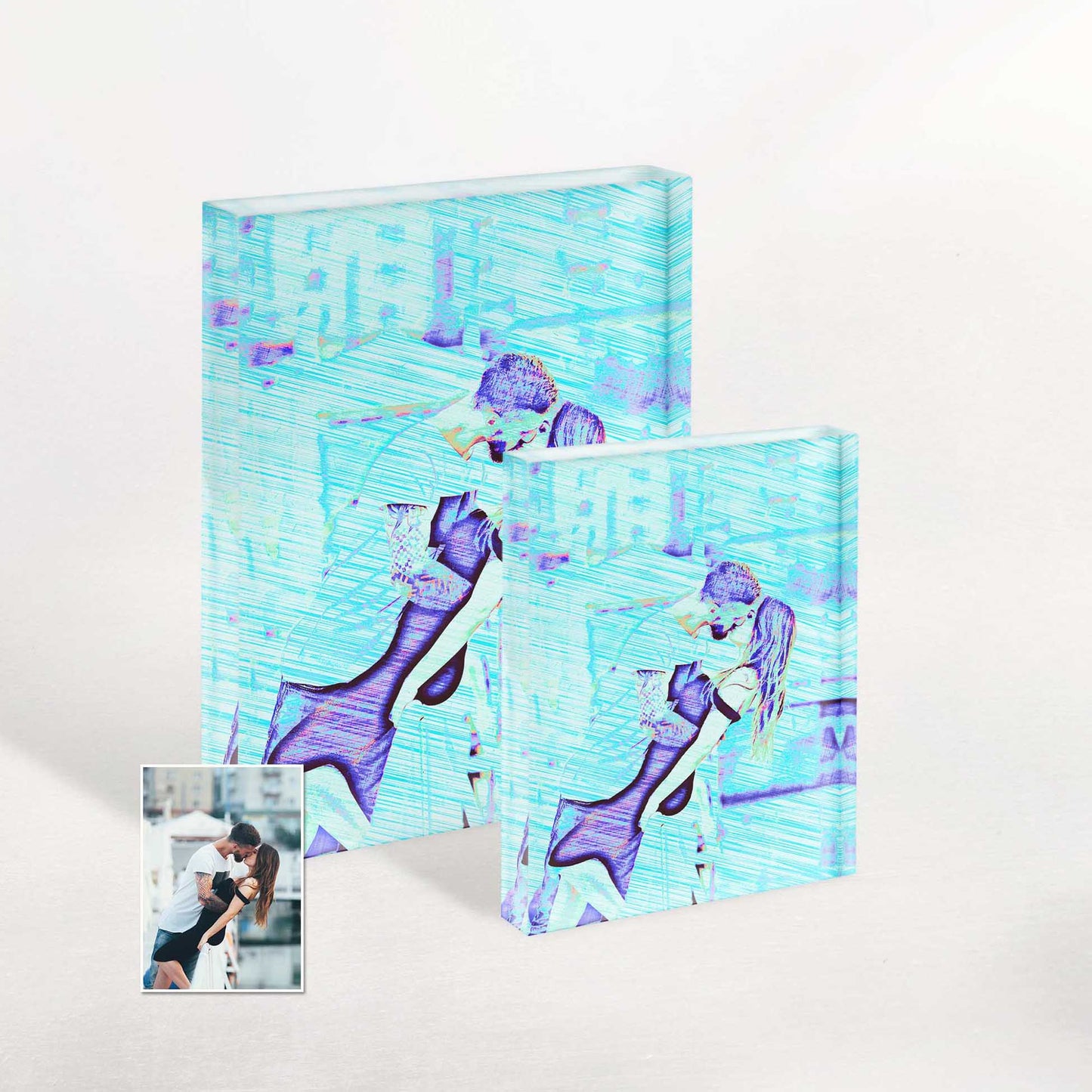 Unleash your creativity with our Personalised Blue Drawing Acrylic Block Photo. This original artwork, made from your photo, is a fresh and cool addition to your decor. Its vibrant and vivid colors bring a fun 