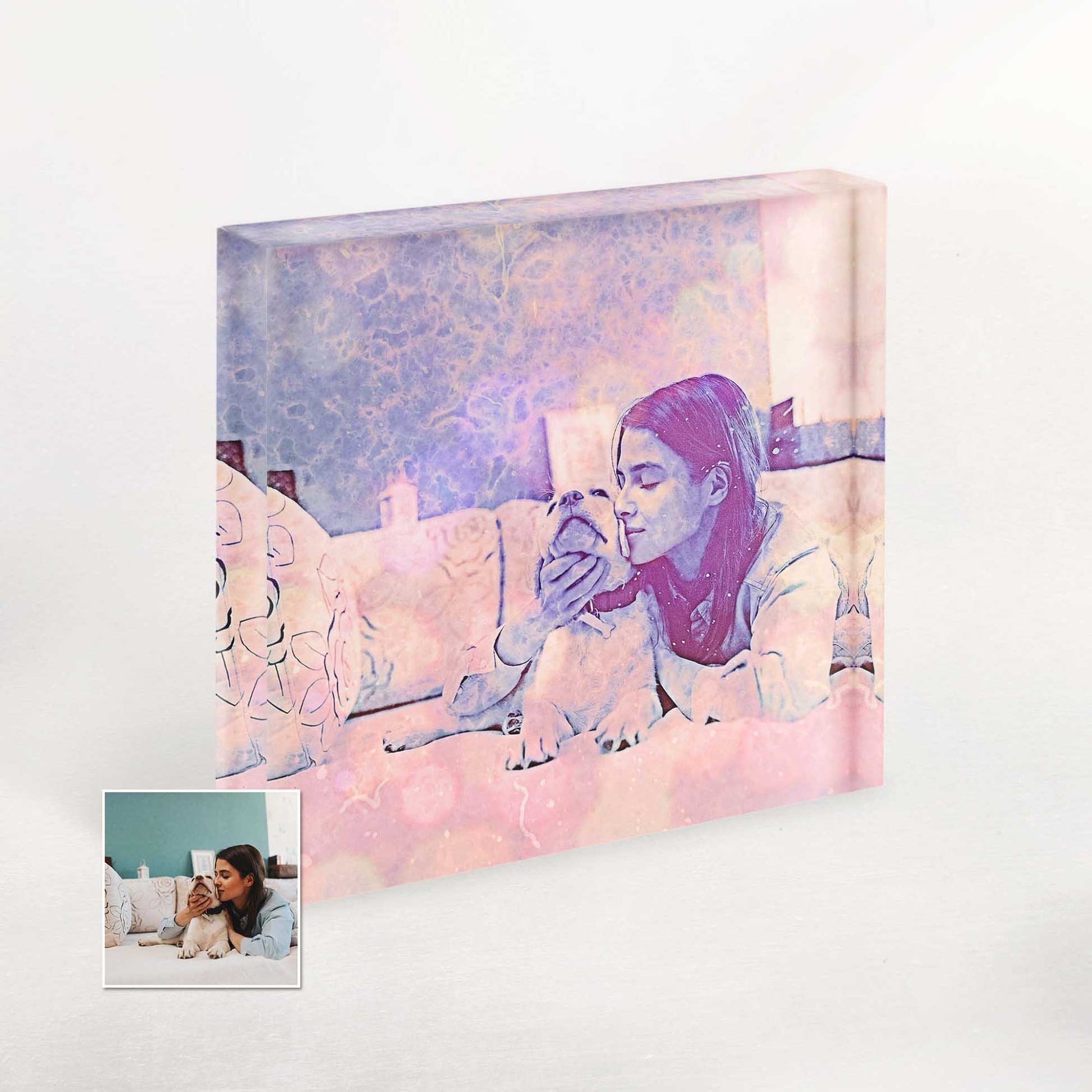 Create a mesmerizing display with a Personalised Special FX Acrylic Block Photo, featuring a film effect that adds a cool and fresh vibe. This unique and novelty artwork is made to order