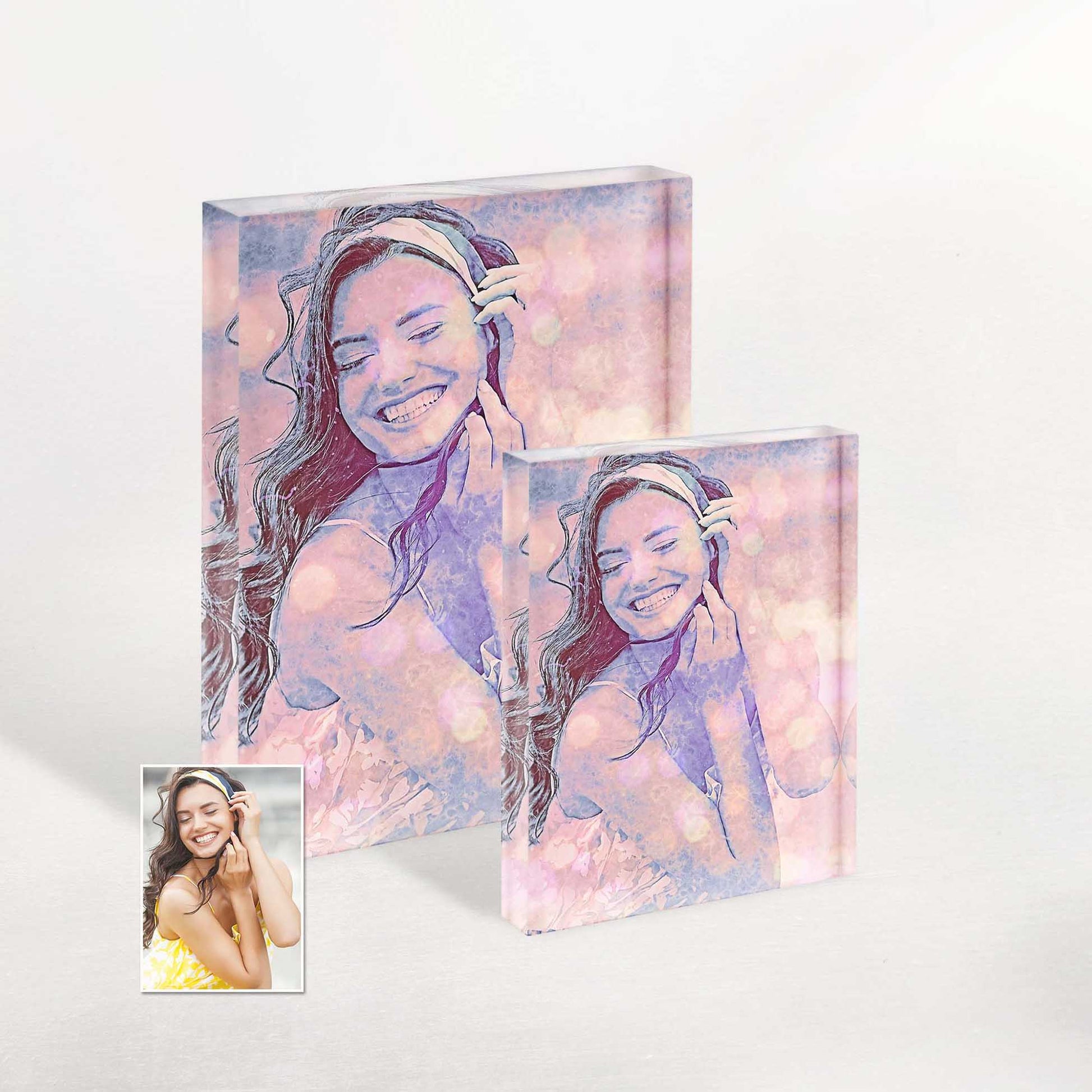 Unleash your creativity with a Personalised Special FX Acrylic Block Photo, offering a film effect that exudes a cool and fresh aesthetic. This novelty and unique artwork is made to order, making it an ideal anniversary or birthday gift
