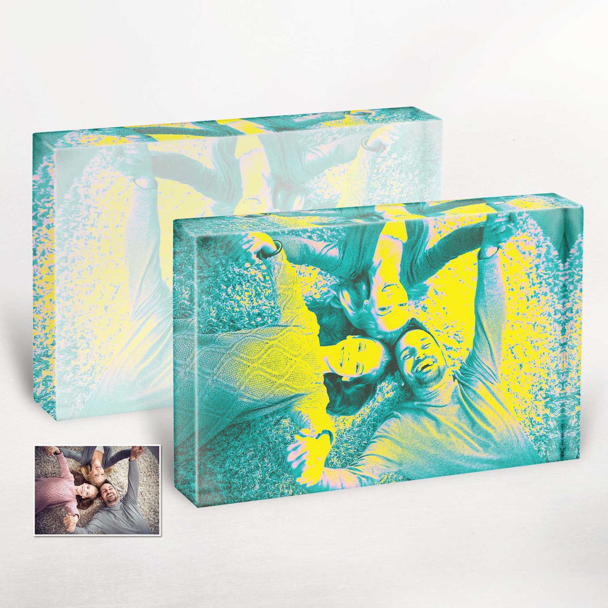 Add a pop of vibrant energy to your space with this Personalised Acid Yellow Color Effect Acrylic Block Photo. The bold and electrifying hue creates a visually striking piece that commands attention and infuses your decor with a modern edge