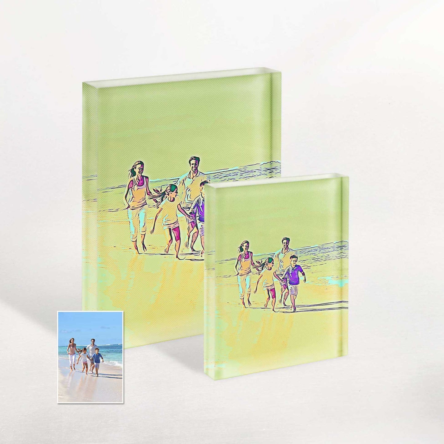Inspire delightful memories with our Personalised Blue and Yellow Cartoon Acrylic Block Photo. This fun and exciting gift idea for family and friends' anniversaries adds a playful touch to their celebrations, reminding them of the love and happiness they share.