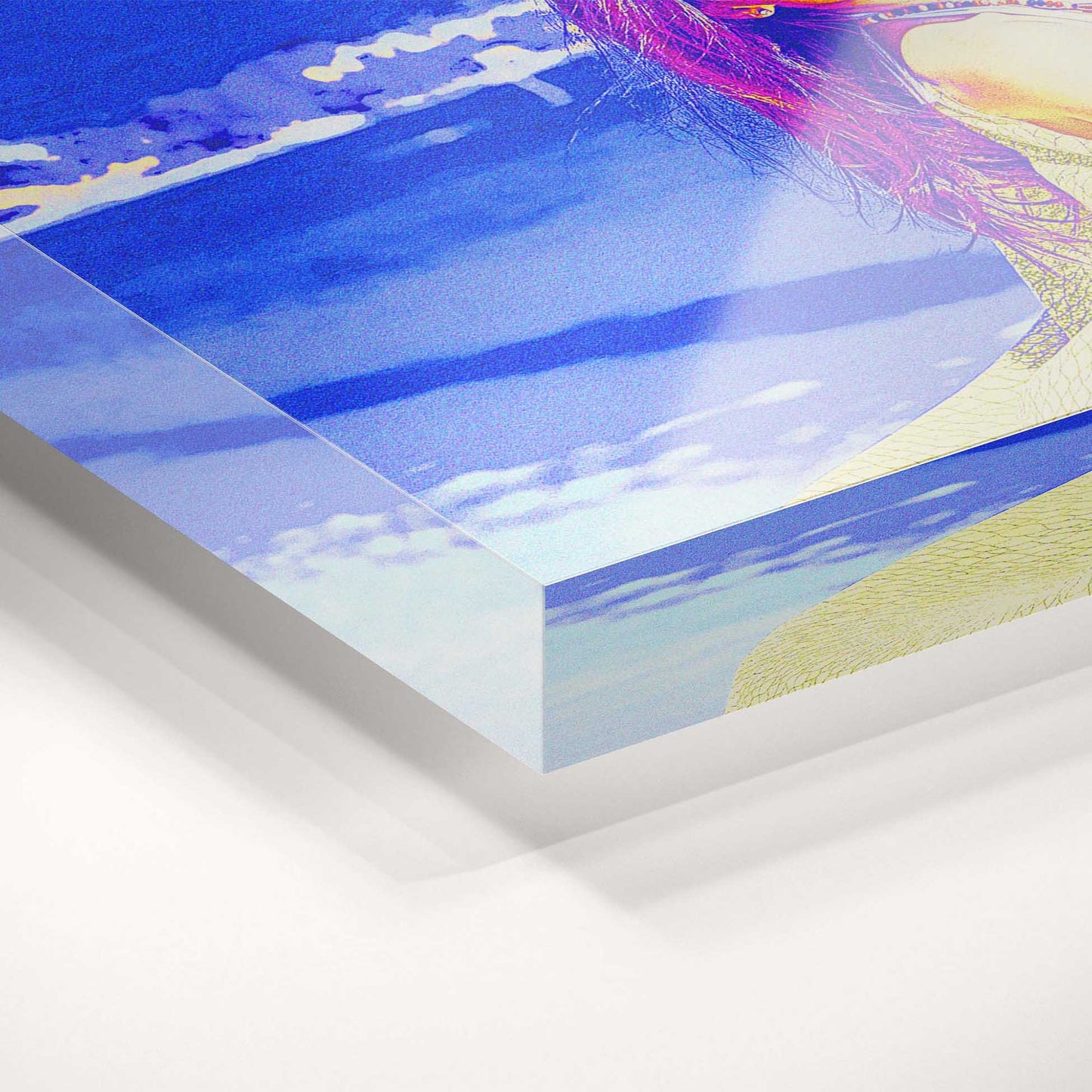  Create a visually striking focal point with this personalised Blue and Purple Posterizer Acrylic Block Photo. The original design, with its vibrant blue and purple hues, makes it a perfect addition to any art collection or as a statement piece for your home decor