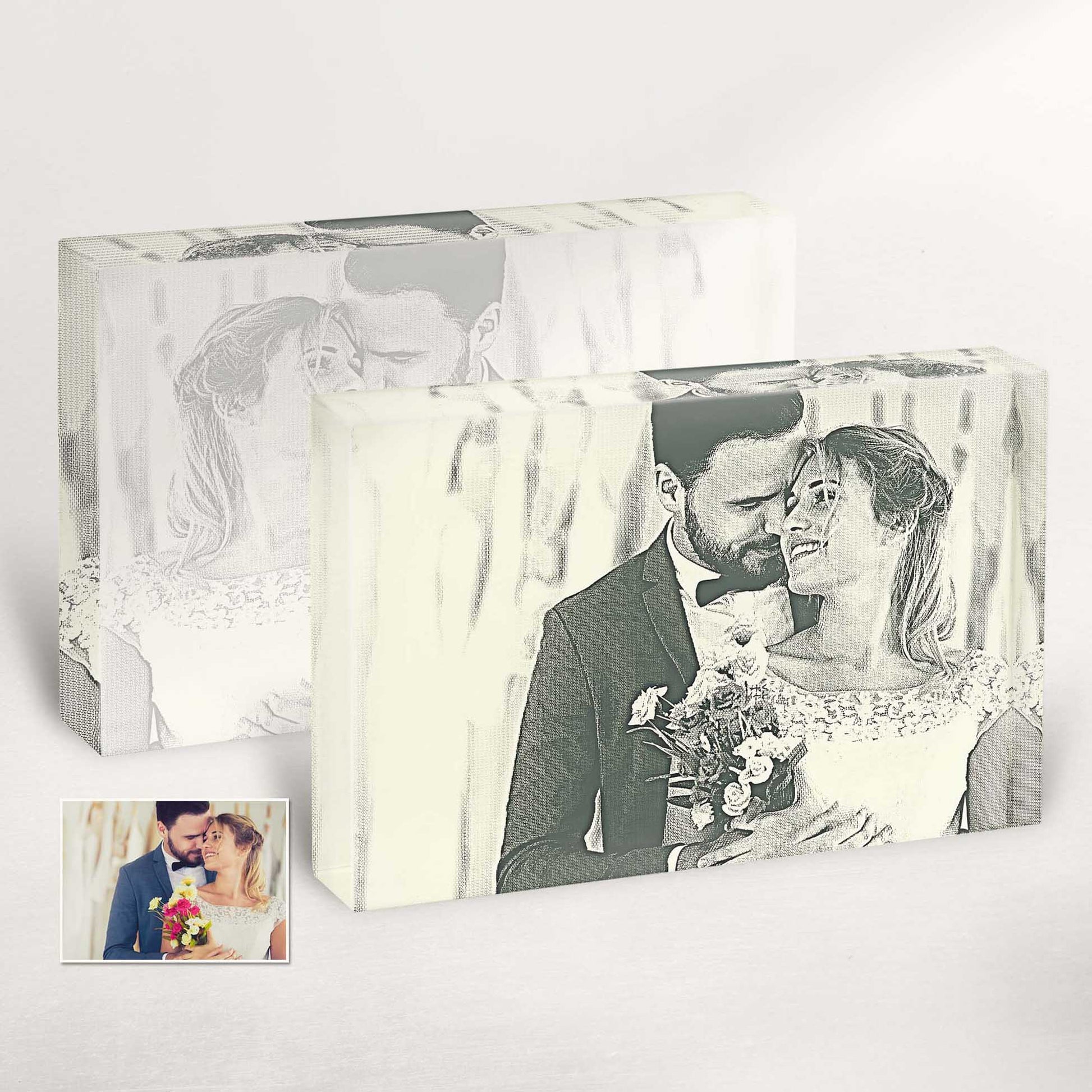 Make a statement with our personalised Money Engraved Acrylic Block Photo. The intricate engraving of money on the acrylic block creates a visually striking and unique gift, perfect for commemorating special moments
