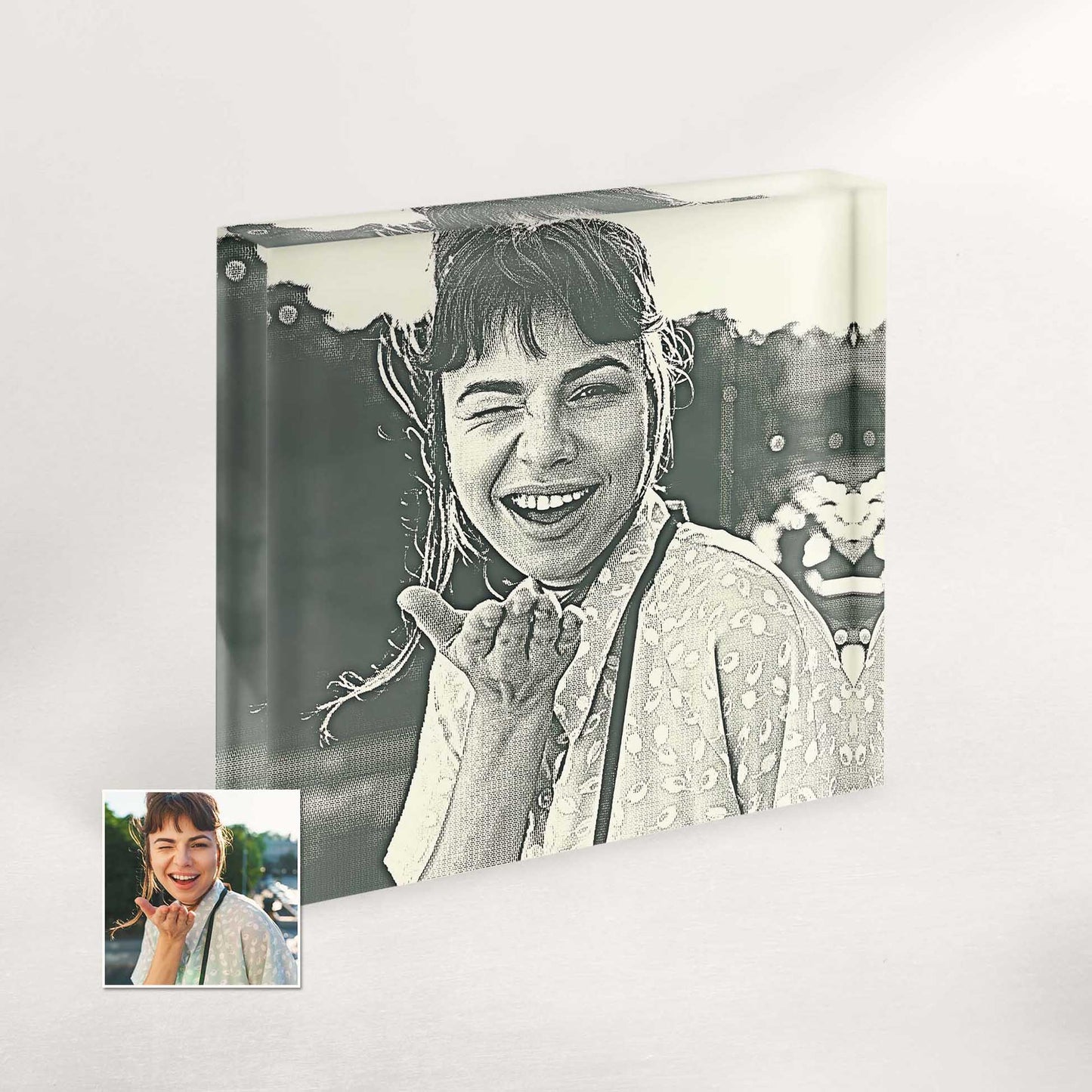 Unleash your creativity with our personalised Money Engraved Acrylic Block Photo. Customised from your photo, it features an intricate engraving of money, creating a visually captivating and unique artwork that will impress anyone who receives it.