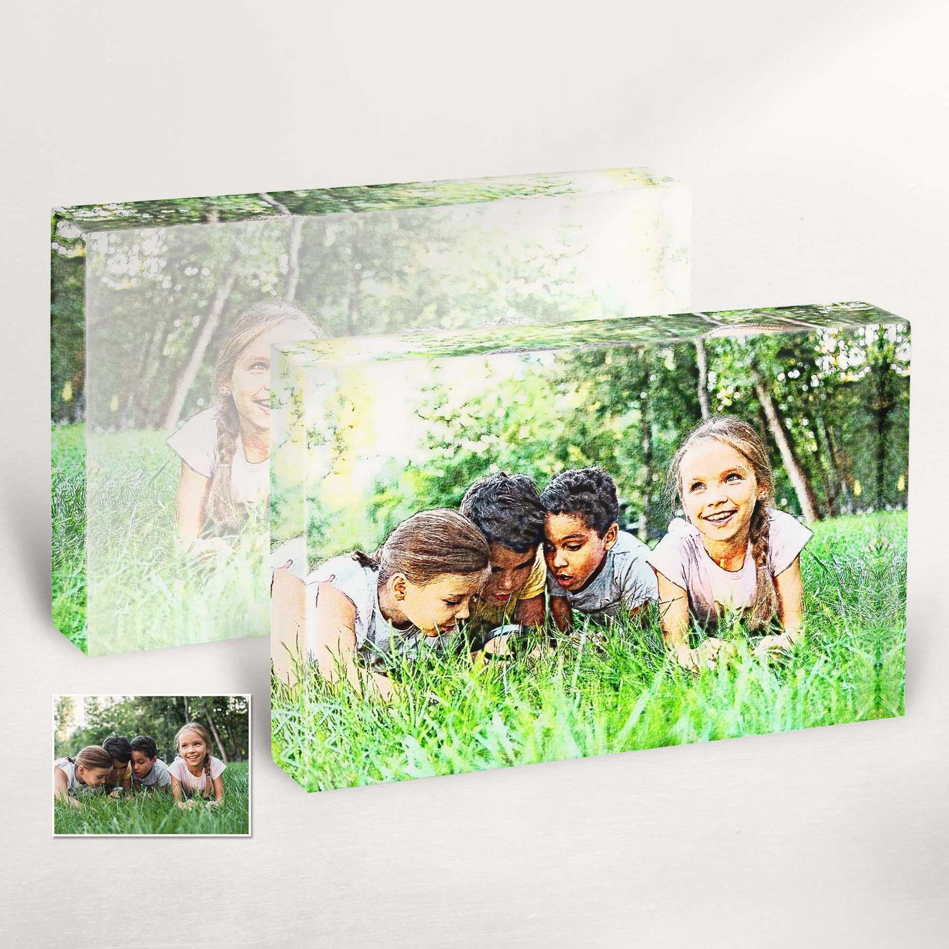 Immortalize your cherished moments with our Personalised Just Watercolor Effect Acrylic Block Photo. Transform your own photo into a stunning and original work of art that captures the ethereal beauty of watercolor