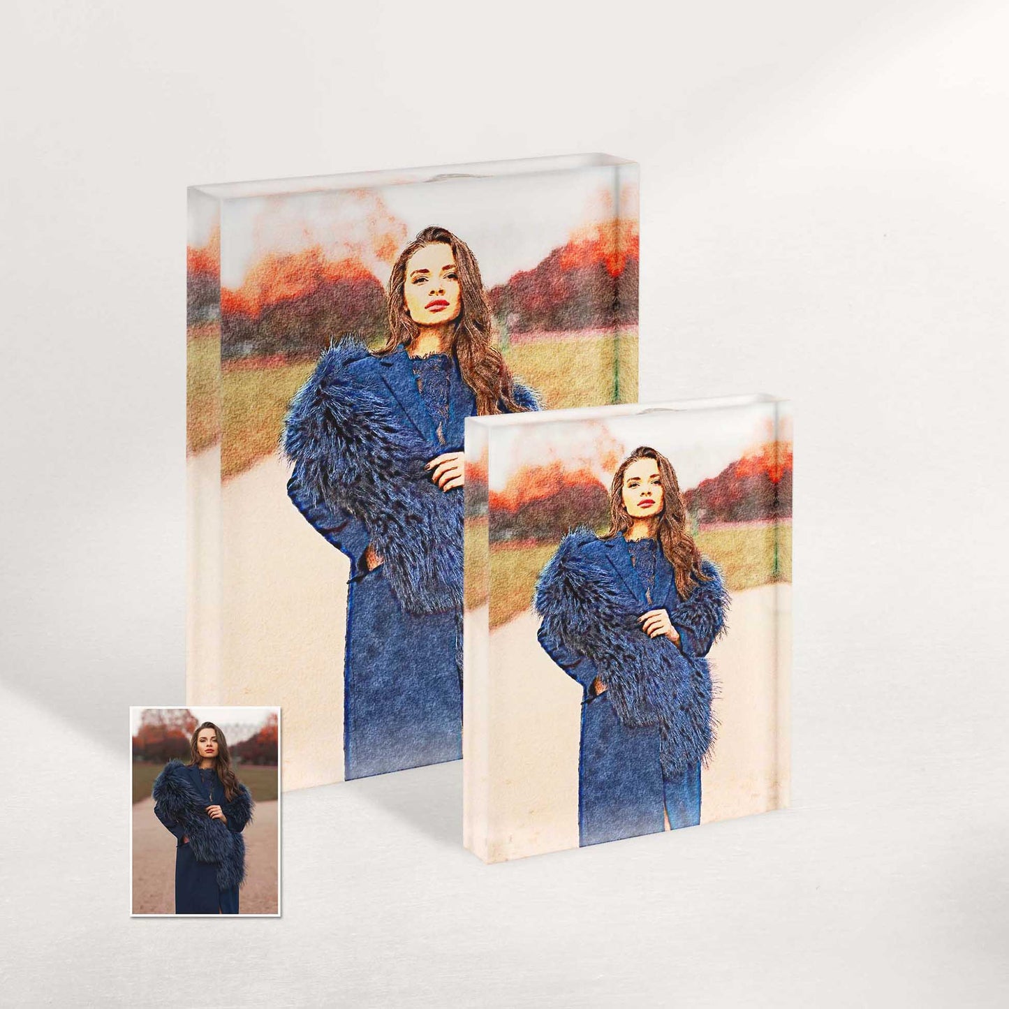 Celebrate your memories with our Personalised Just Watercolor Effect Acrylic Block Photo. Each piece is crafted from your own photo, infusing it with a dreamy watercolor aesthetic